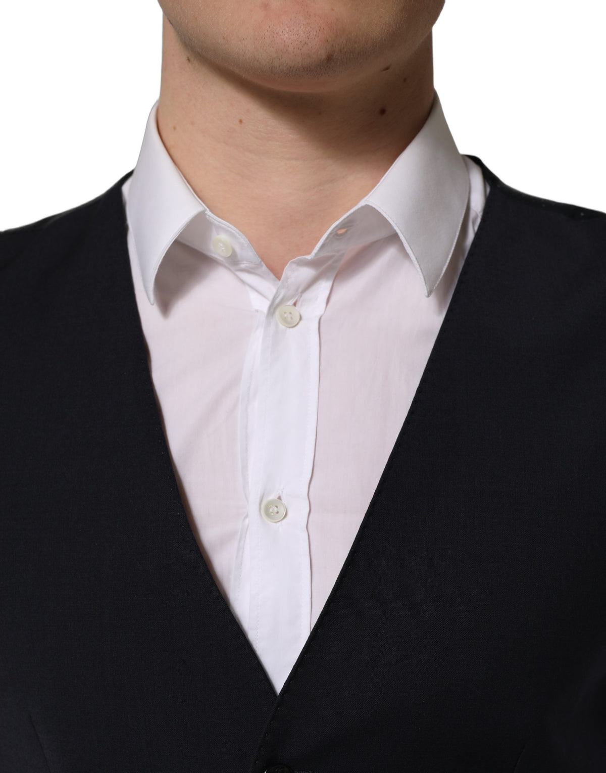 Dolce & Gabbana Schwarze Wollweste mit schmaler Passform
