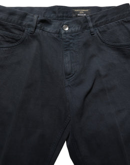 Dolce & Gabbana Schwarze Baumwoll Skinny Jeans für Herren mit mittlerer Taille