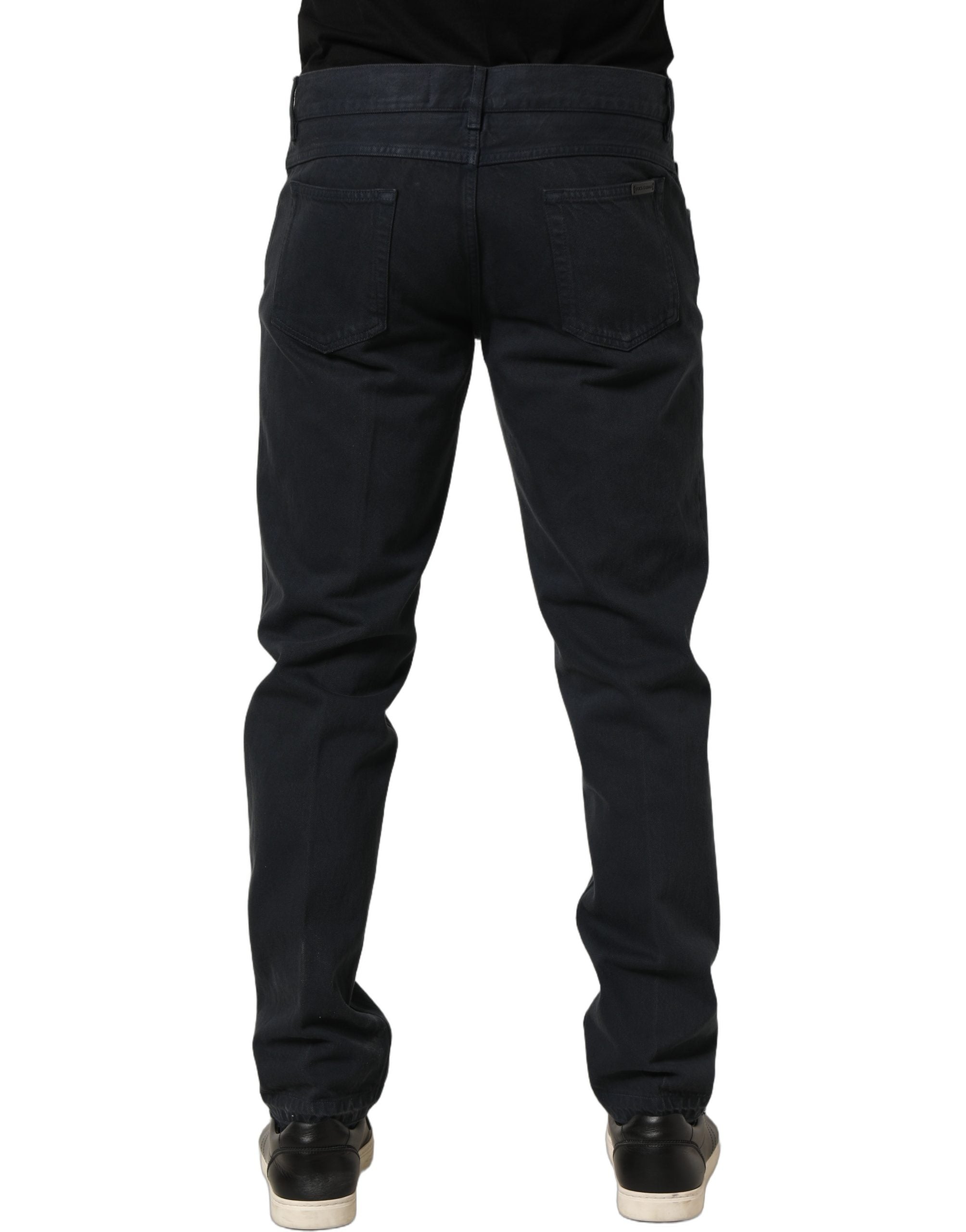 Dolce & Gabbana Schwarze Baumwoll Skinny Jeans für Herren mit mittlerer Taille