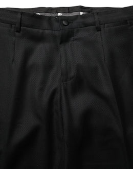 Dolce & Gabbana Schwarzer Woll-Anzug im Slim Fit für Herren, 2-teilig