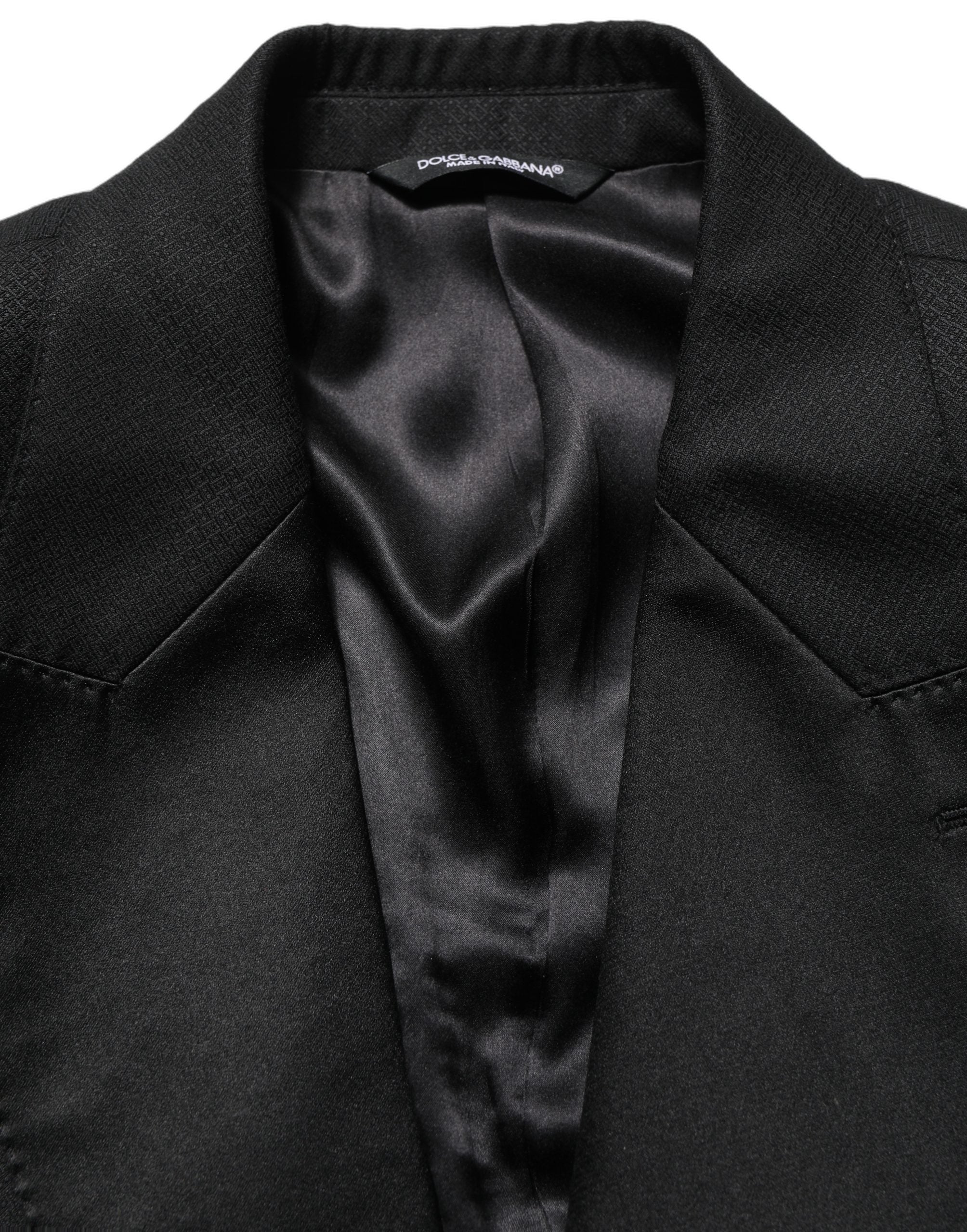 Dolce & Gabbana Schwarzer Woll-Anzug im Slim Fit für Herren, 2-teilig