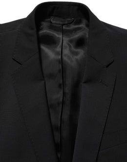 Dolce & Gabbana Schwarzer Woll-Anzug im Slim Fit für Herren, 2-teilig