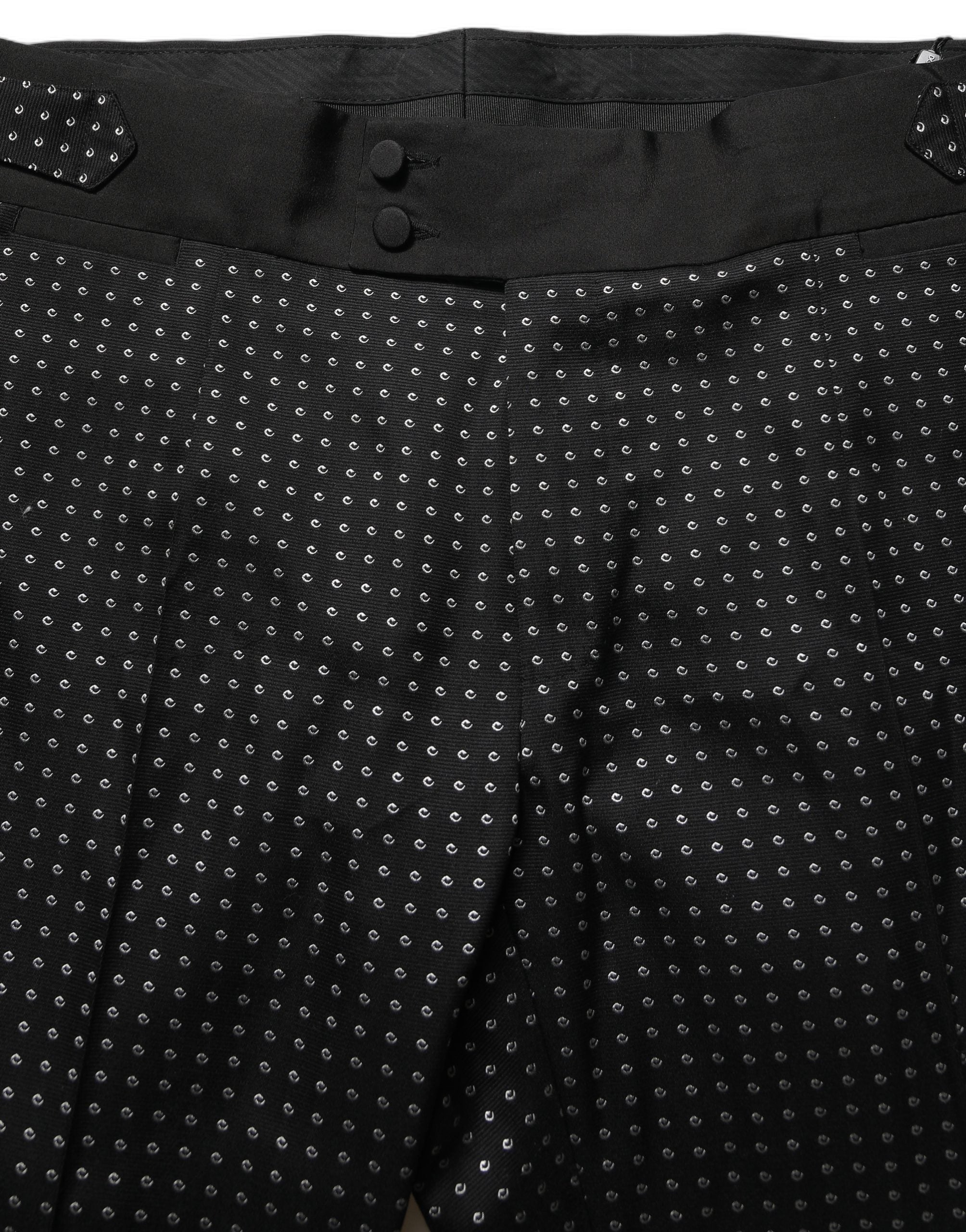 Dolce & Gabbana Schwarze Baumwollhose mit Tupfenmuster