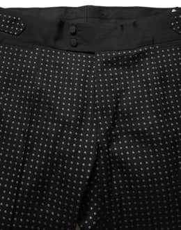 Dolce & Gabbana Schwarze Baumwollhose mit Tupfenmuster