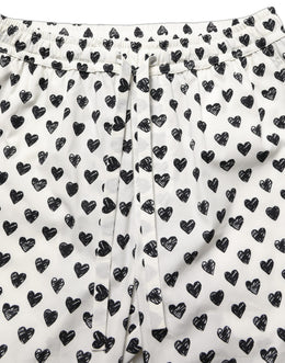 Dolce & Gabbana Weiße Herrenhose mit grafischem Herz-Print