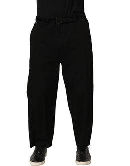 Dolce & Gabbana Schwarze Herren Hose mit geradem Bein und mittlerer Leibhöhe