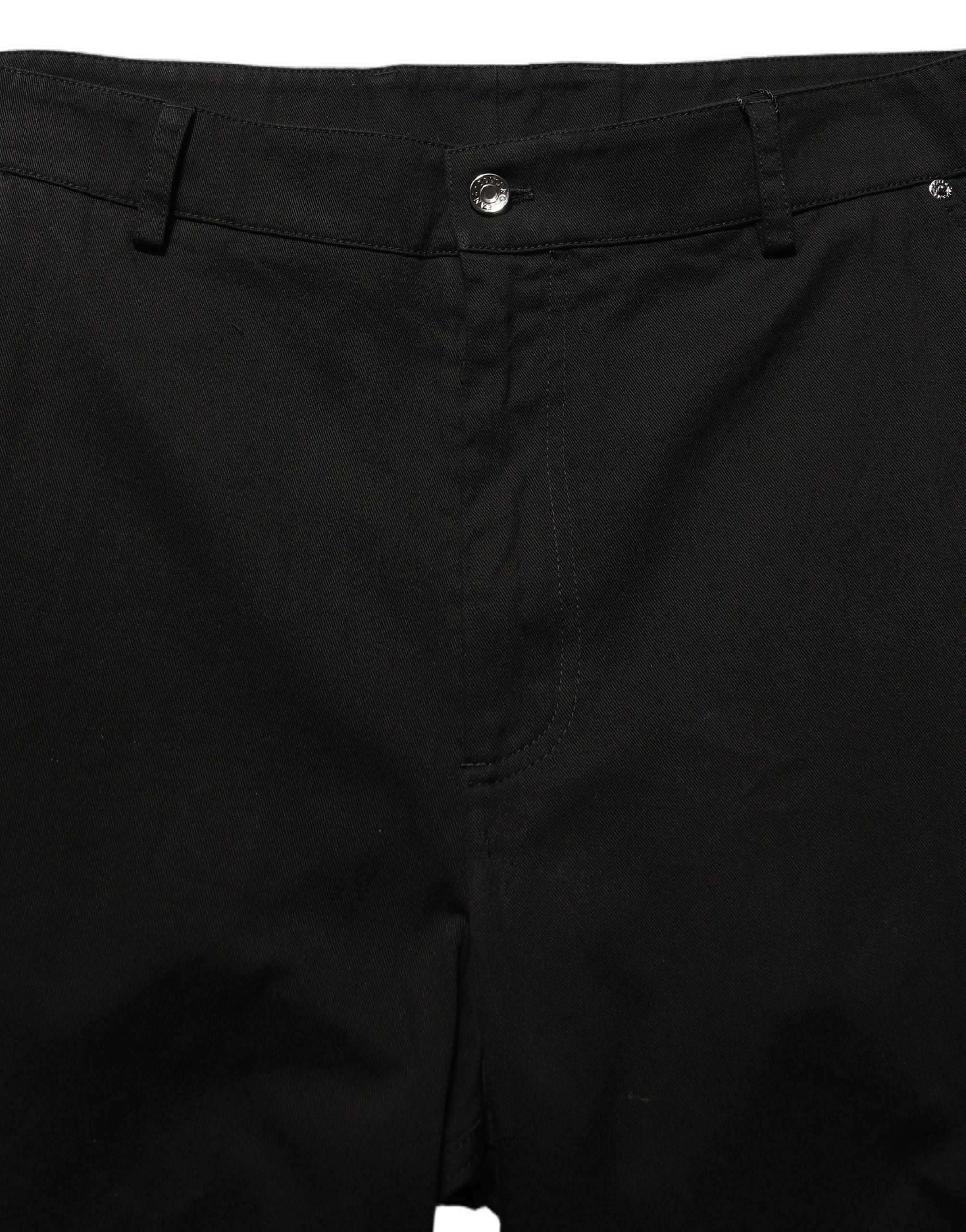 Dolce & Gabbana Schwarze Herren Hose mit geradem Bein und mittlerer Leibhöhe
