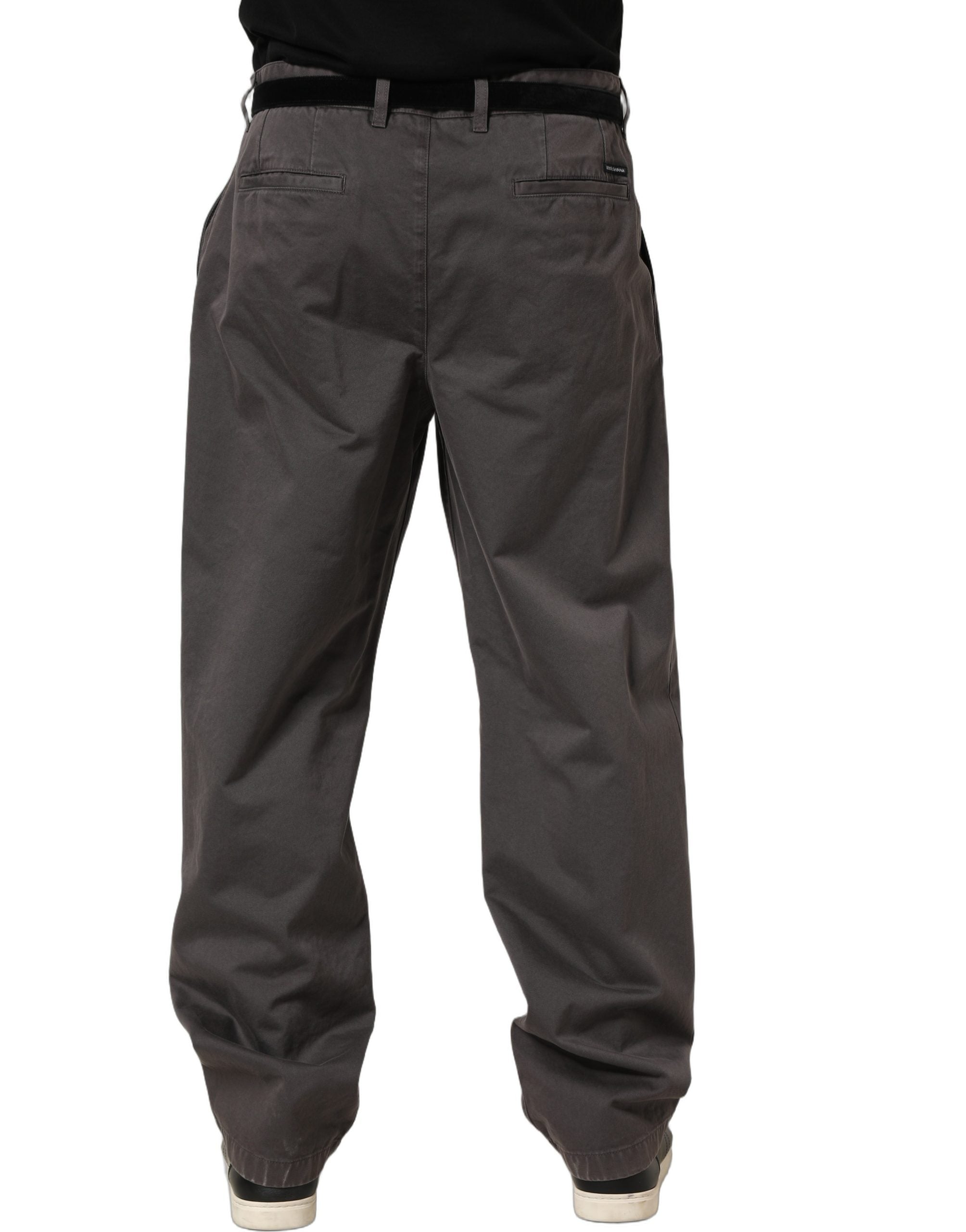 Dolce & Gabbana Dunkelgraue gerade Herren-Hose mit mittlerer Leibhöhe