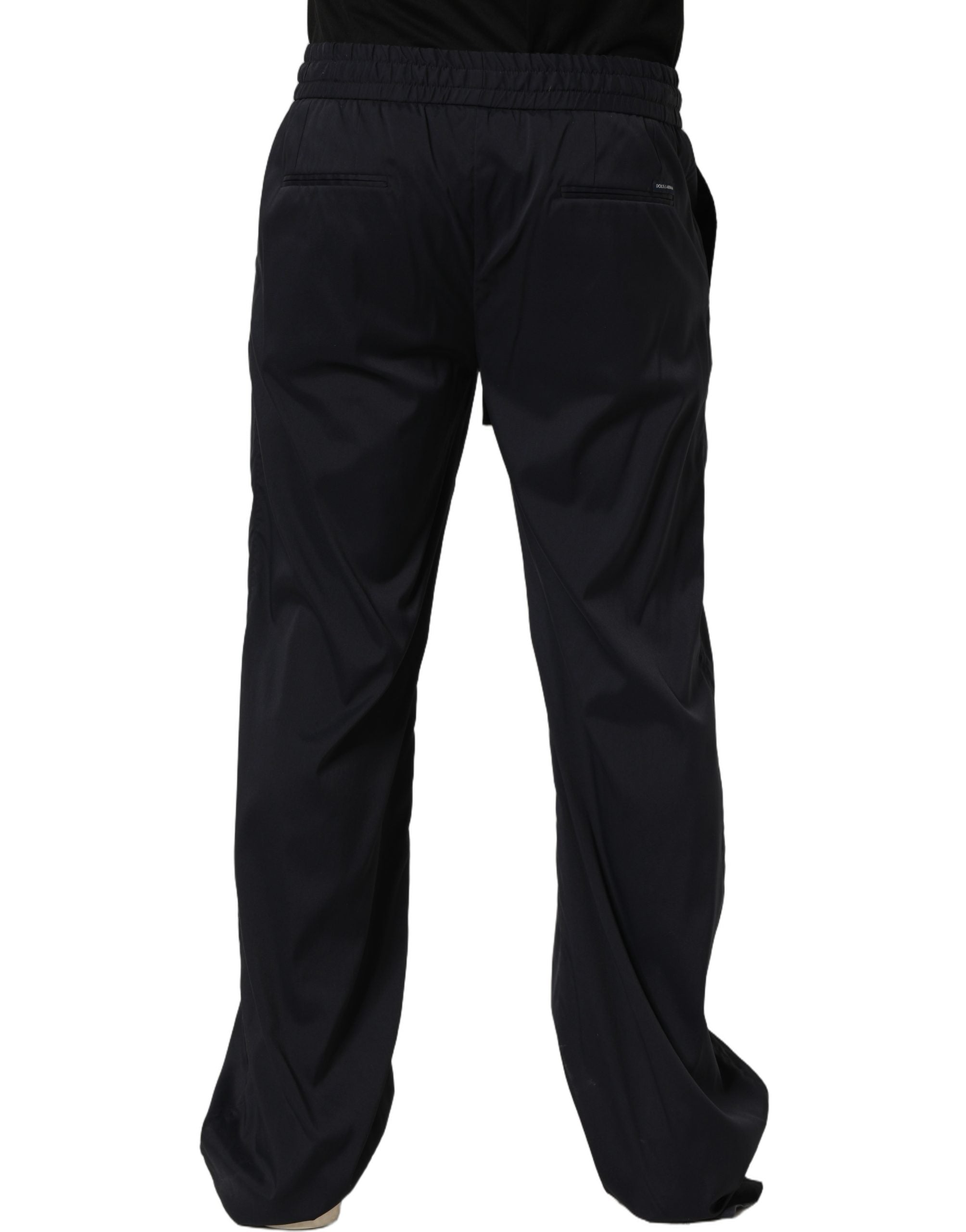 Dolce & Gabbana Schwarze Nylon Jogger-Sweatpants mit geradem Bein