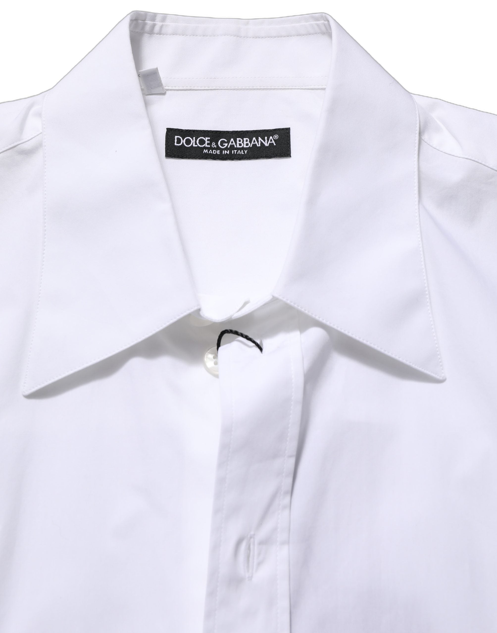 Dolce & Gabbana Weißes ärmelloses Hemd aus Baumwolle für formelle Anlässe