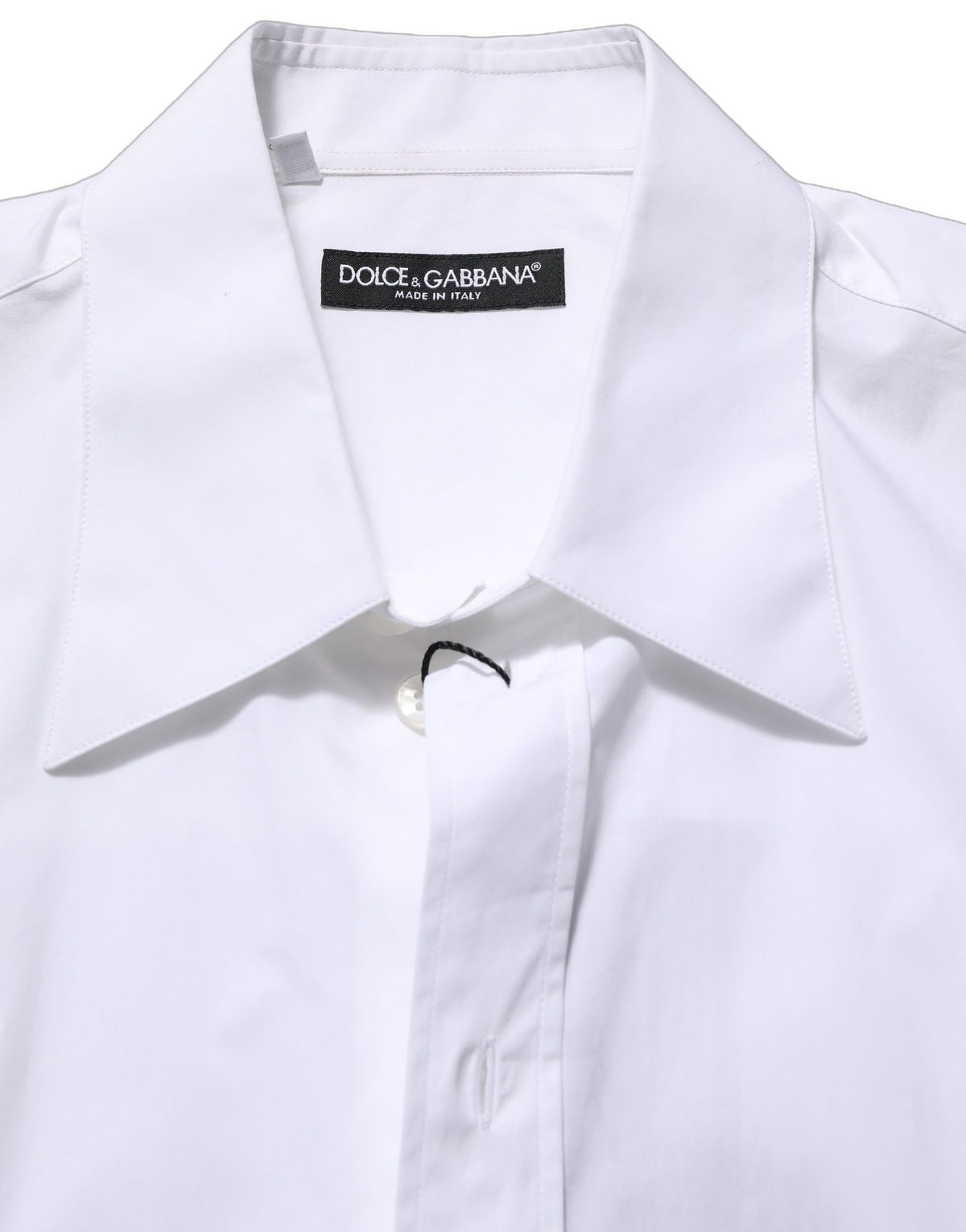 Dolce & Gabbana Weißes ärmelloses Hemd aus Baumwolle für formelle Anlässe