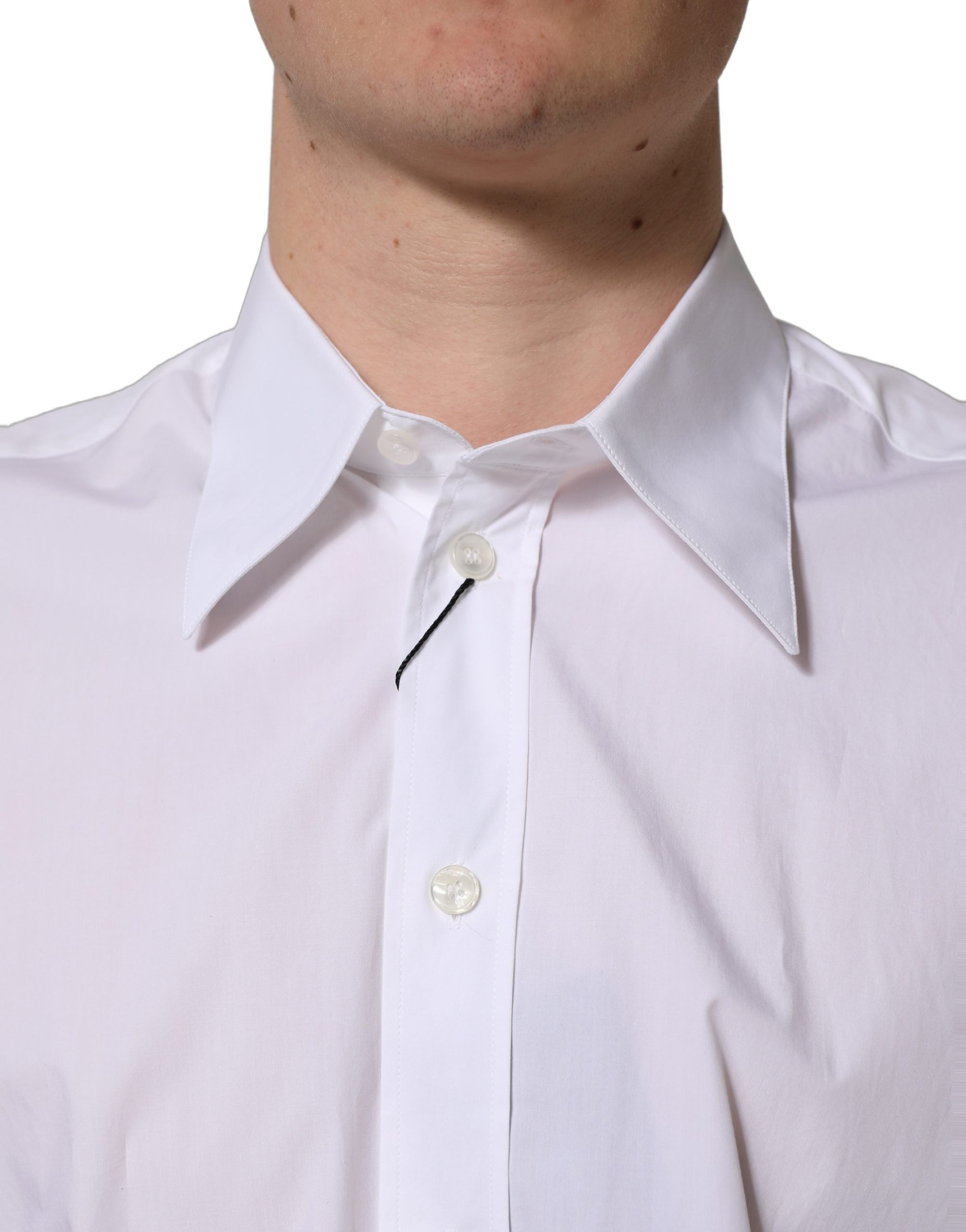 Dolce & Gabbana Weißes ärmelloses Hemd aus Baumwolle für formelle Anlässe