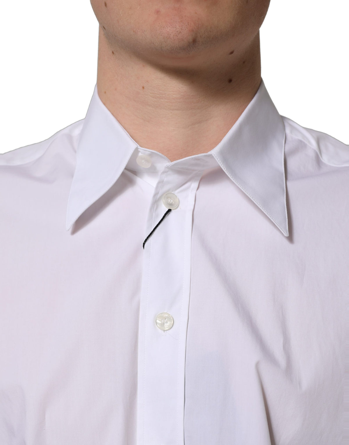Dolce & Gabbana Weißes ärmelloses Hemd aus Baumwolle für formelle Anlässe