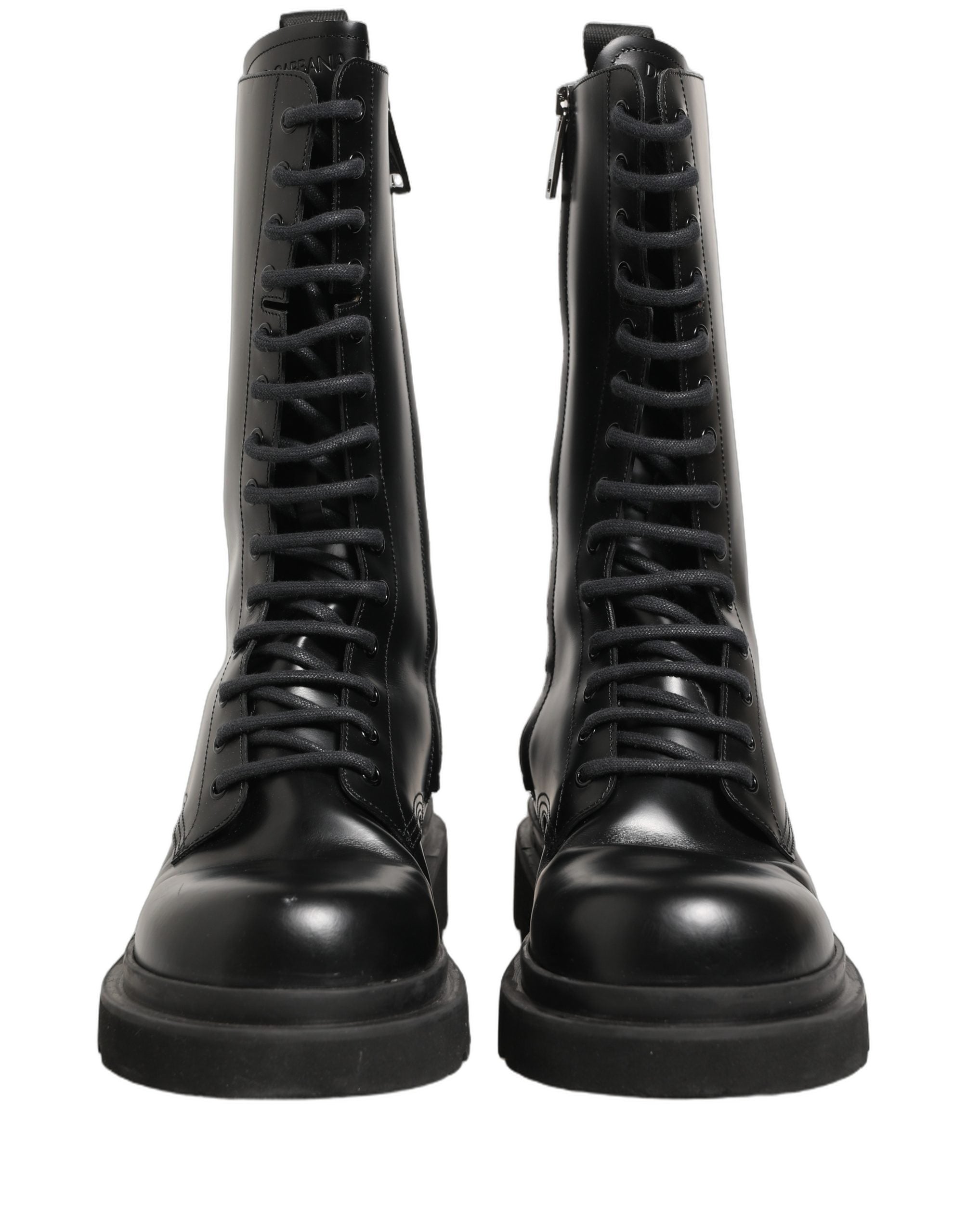 Dolce & Gabbana Schwarze Leder Schnürstiefel für Herren
