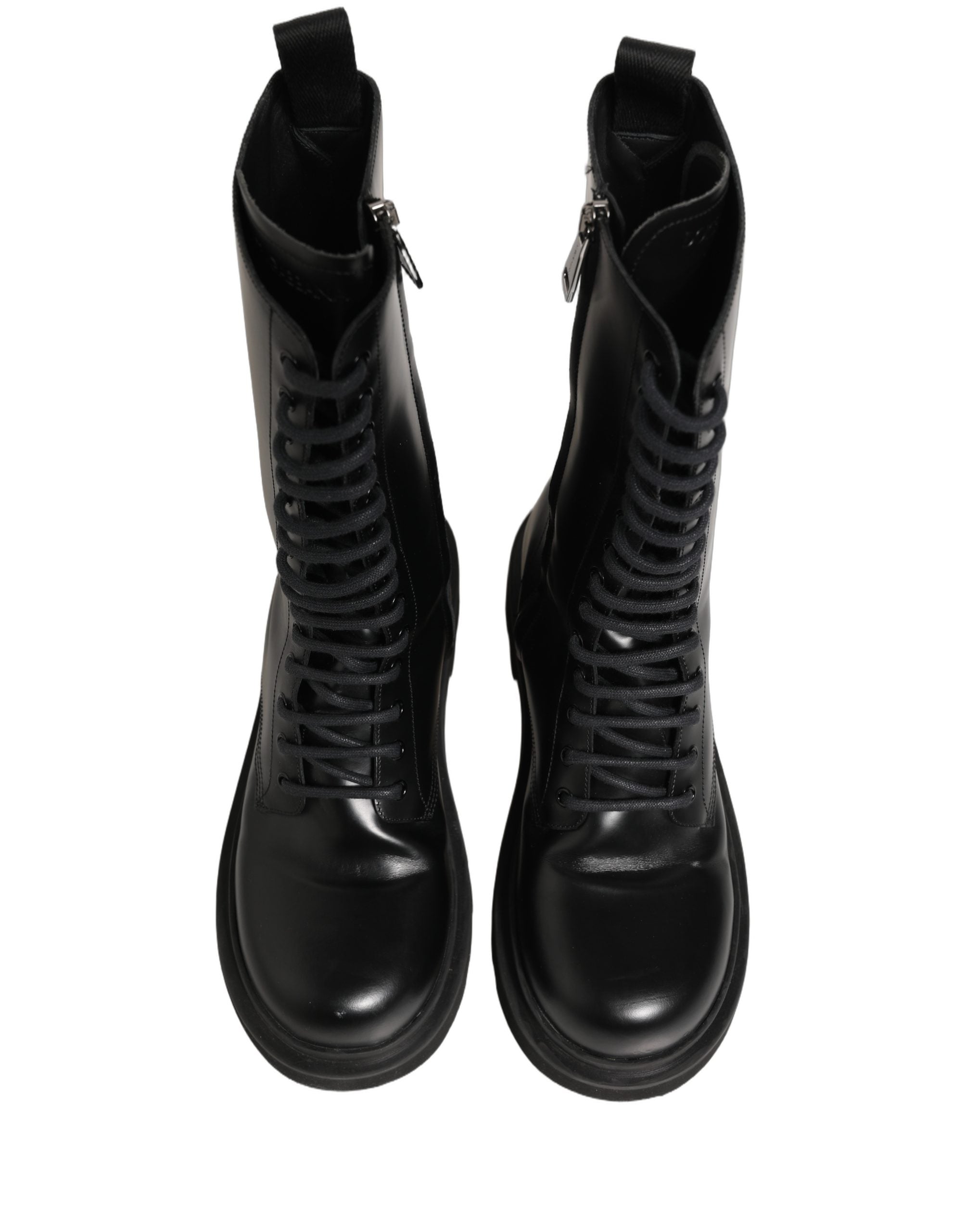 Dolce & Gabbana Schwarze Leder Schnürstiefel für Herren