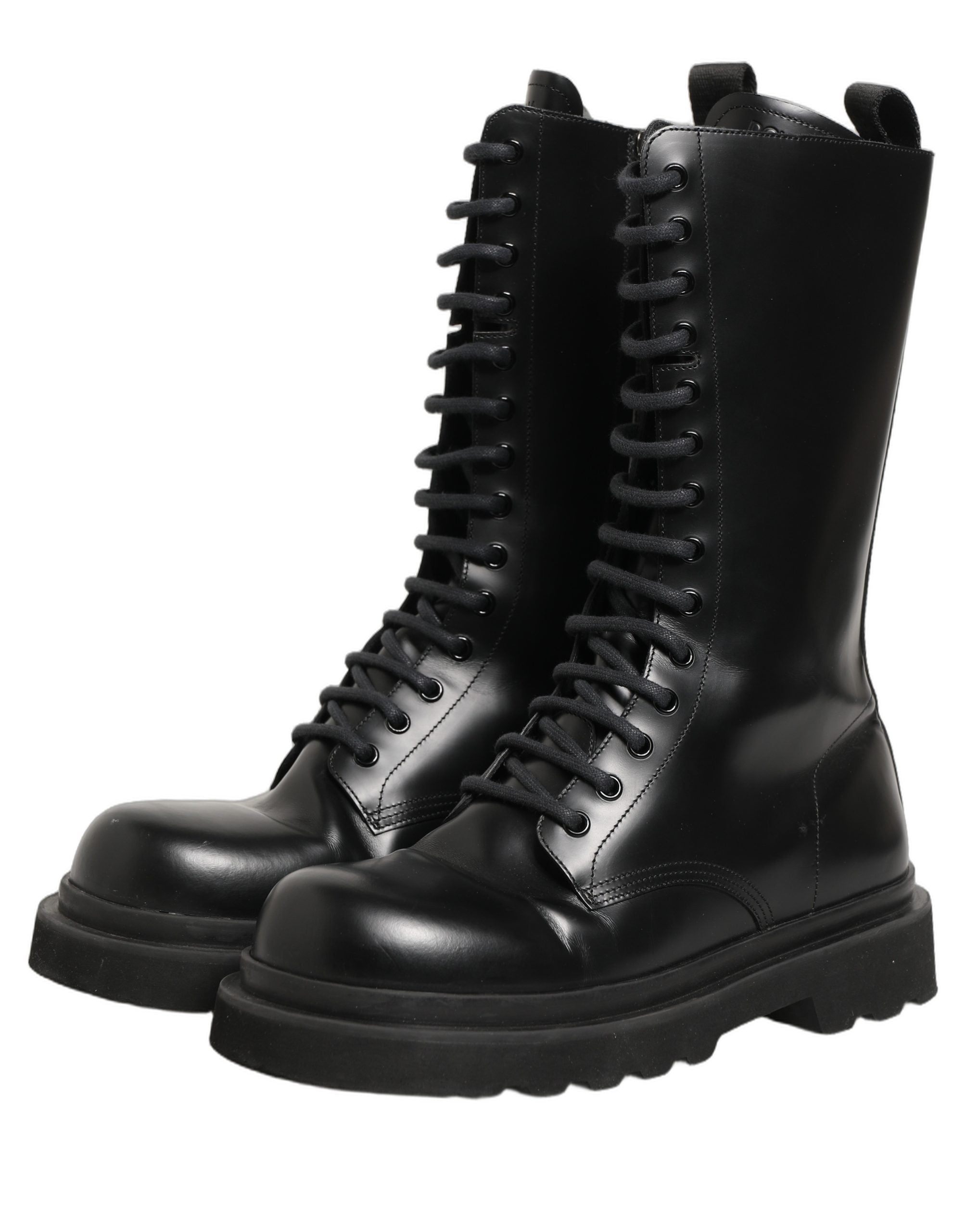 Dolce & Gabbana Schwarze Leder Schnürstiefel für Herren