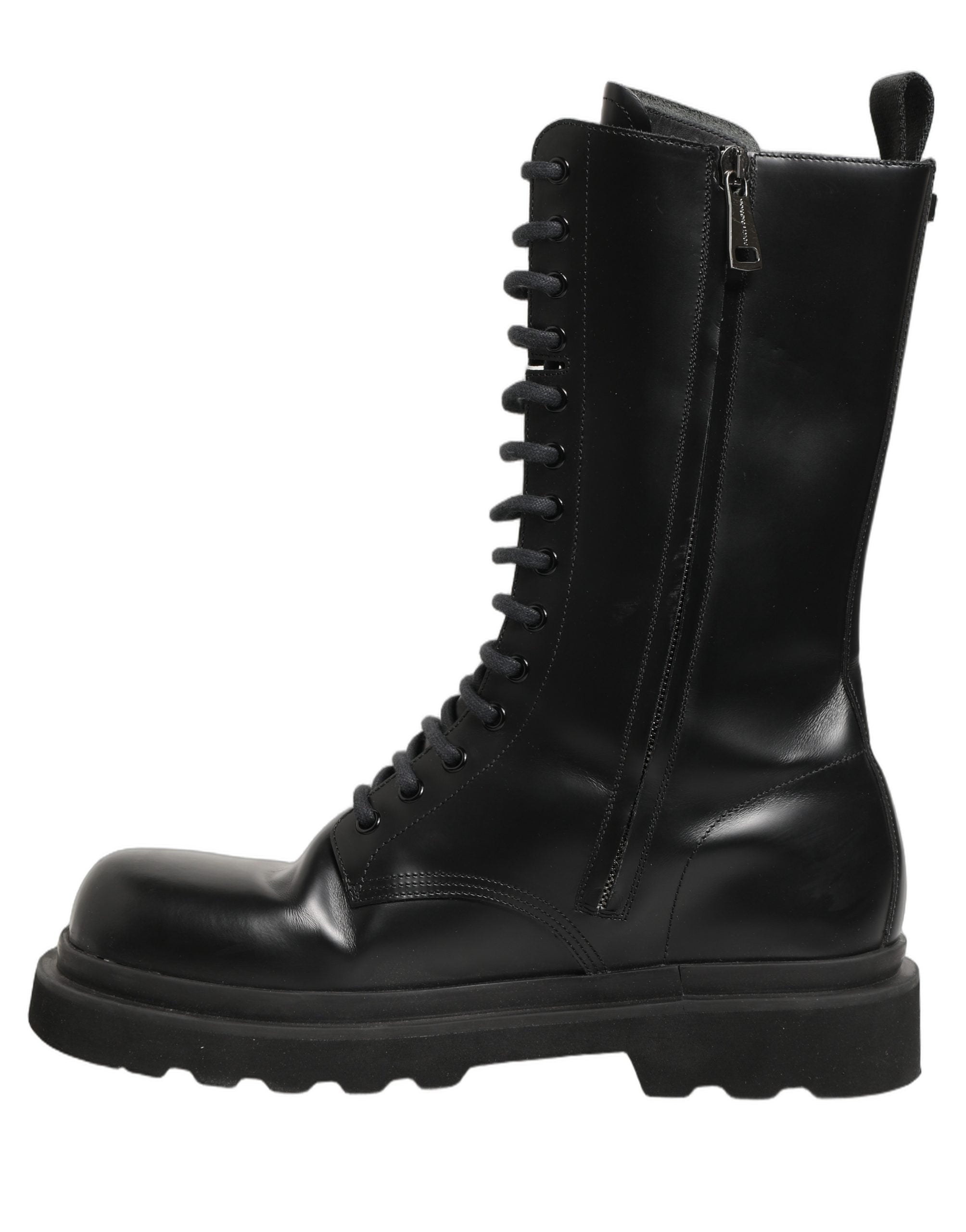 Dolce & Gabbana Schwarze Leder Schnürstiefel für Herren