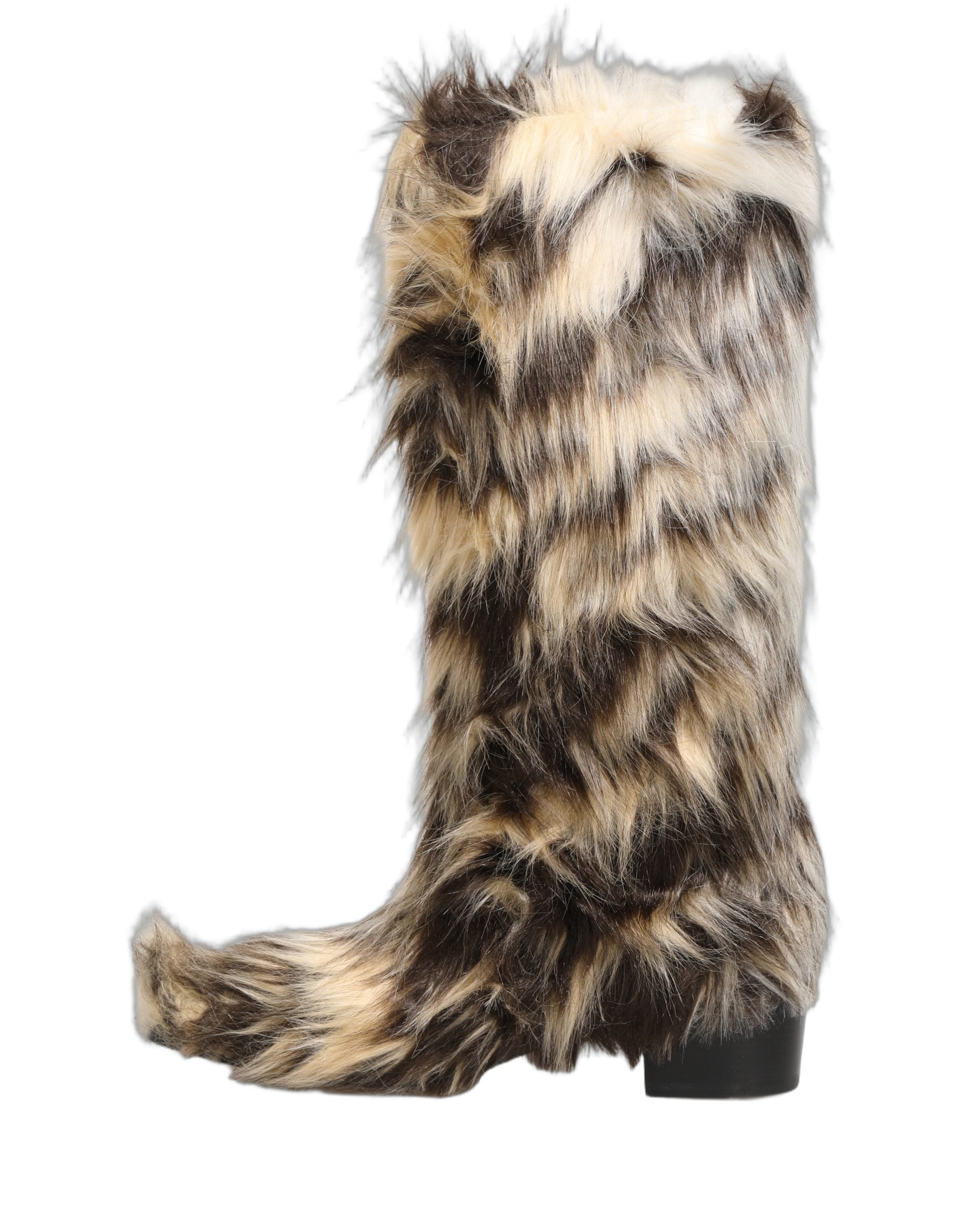 Dolce & Gabbana Stiefel aus Kunstpelz in Multicolor, kniehoch