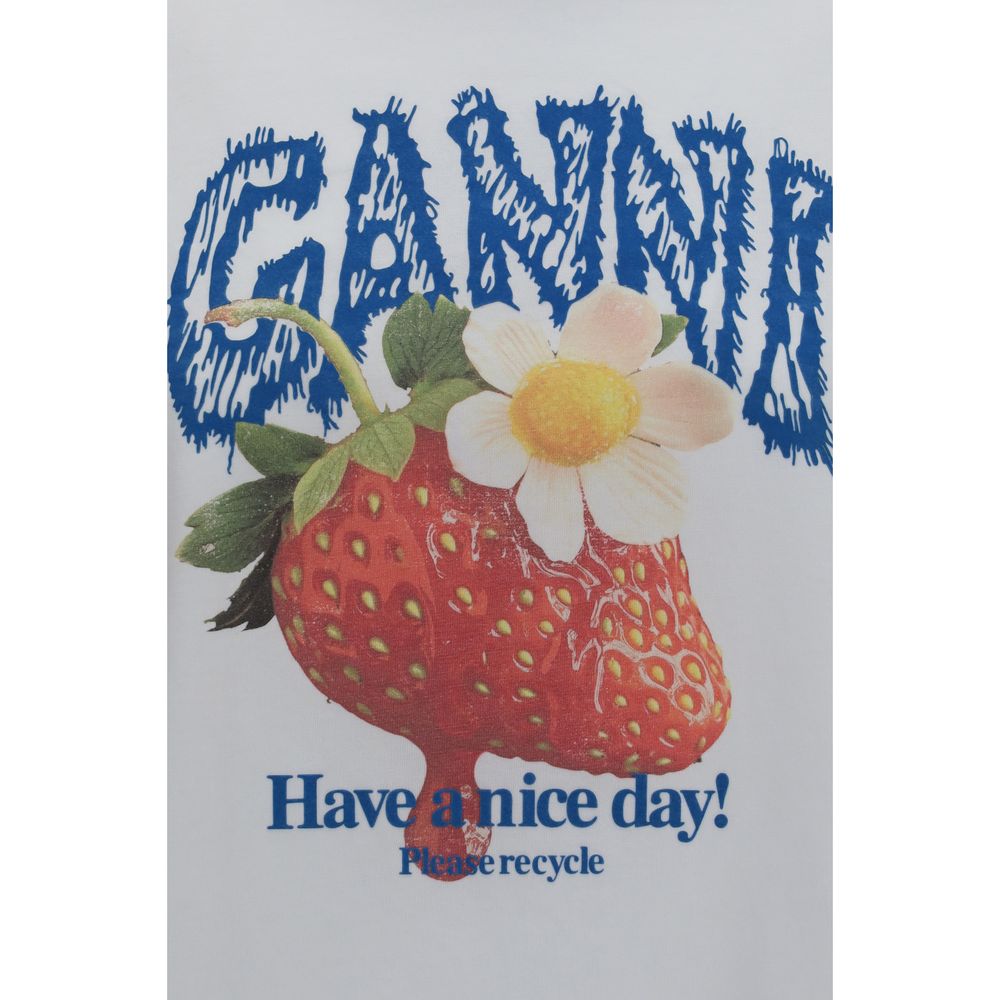 Ganni Weißes Baumwoll-Sweatshirt