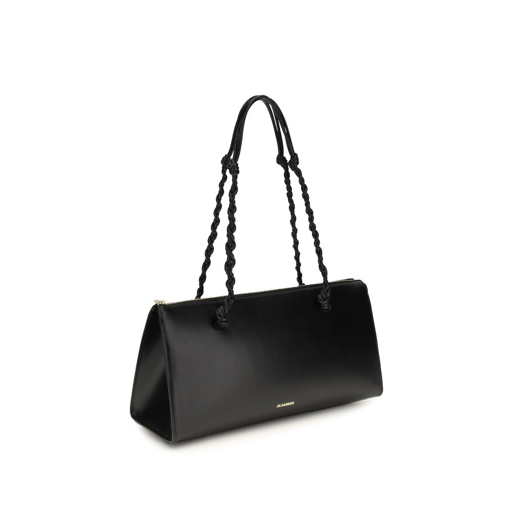 Jil Sander Schwarze Kalbsleder Bos Taurus Handtasche