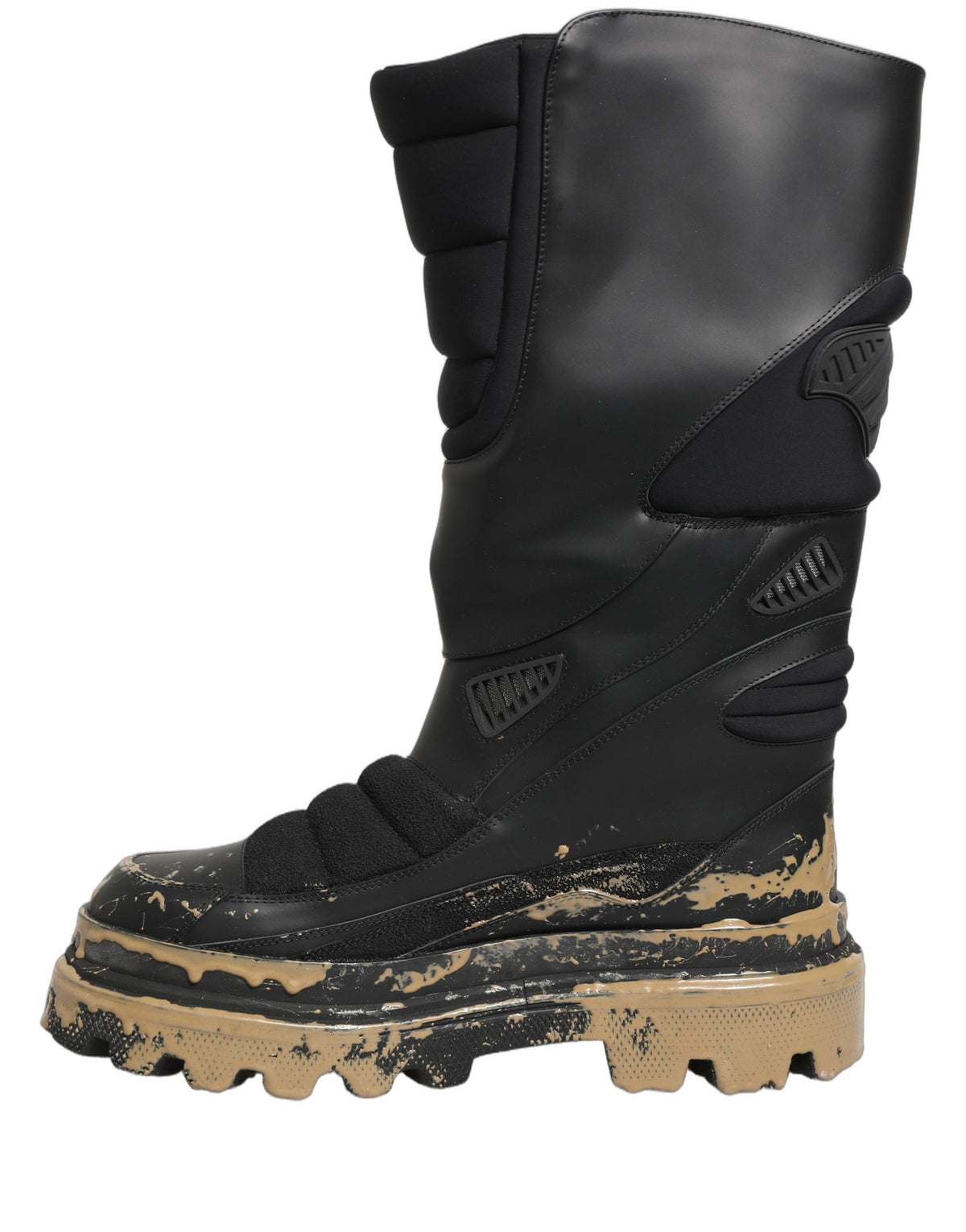 Dolce & Gabbana Schwarze Leder Biker Stiefel Knöchelhoch Herren Schuhe