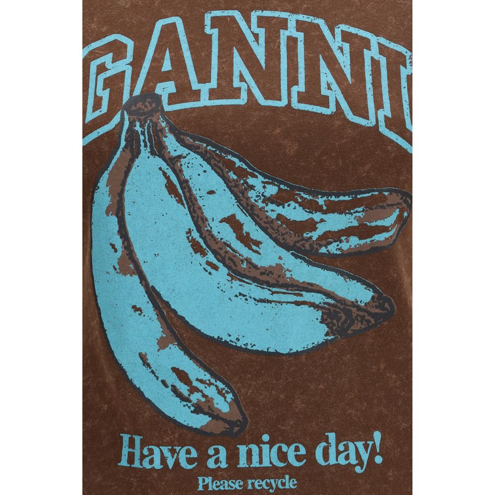 Ganni Brauner Baumwoll-Sweatshirt