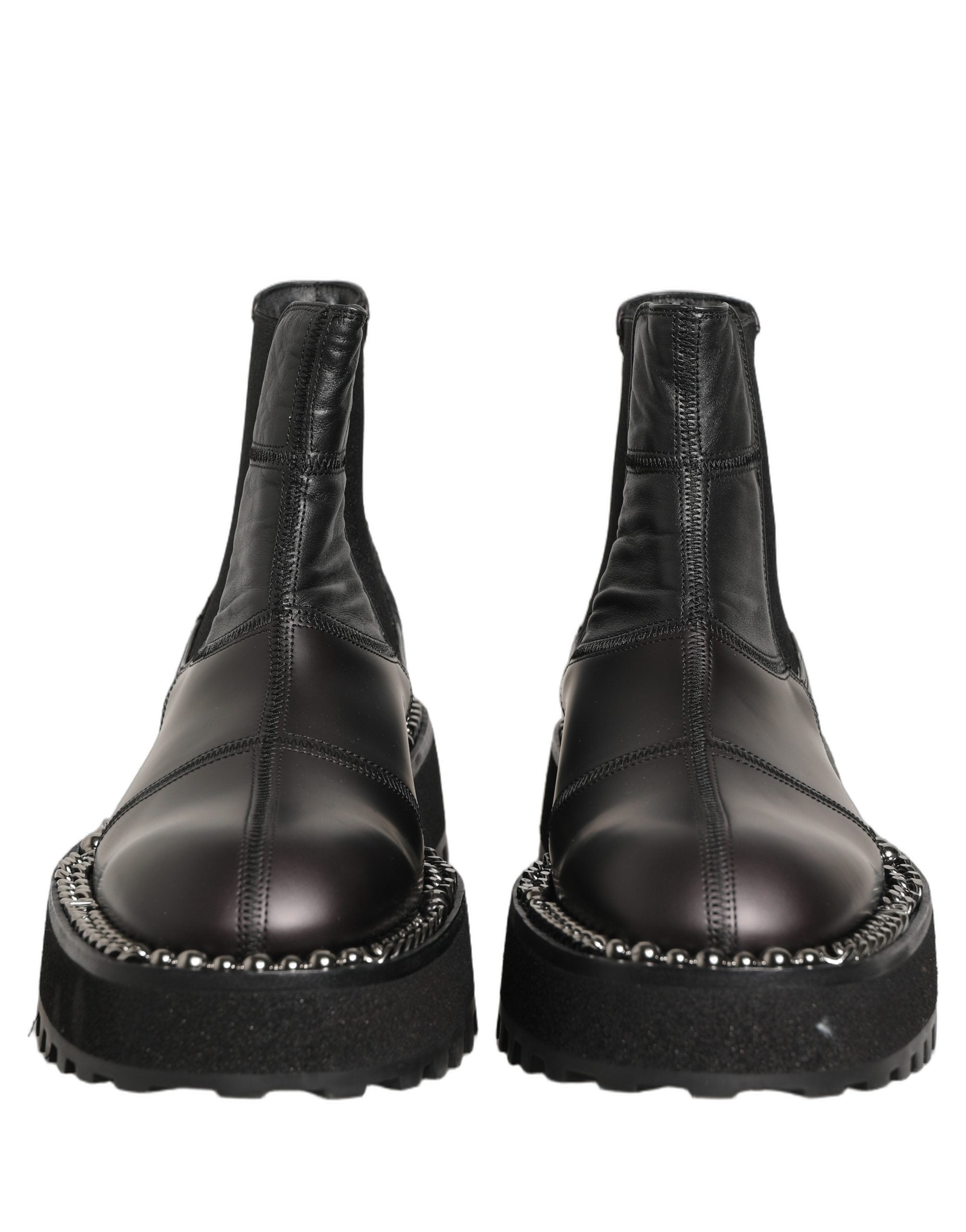 Dolce & Gabbana Schwarze Chelsea Boots aus Leder, Slip-On-Herrenschuhe