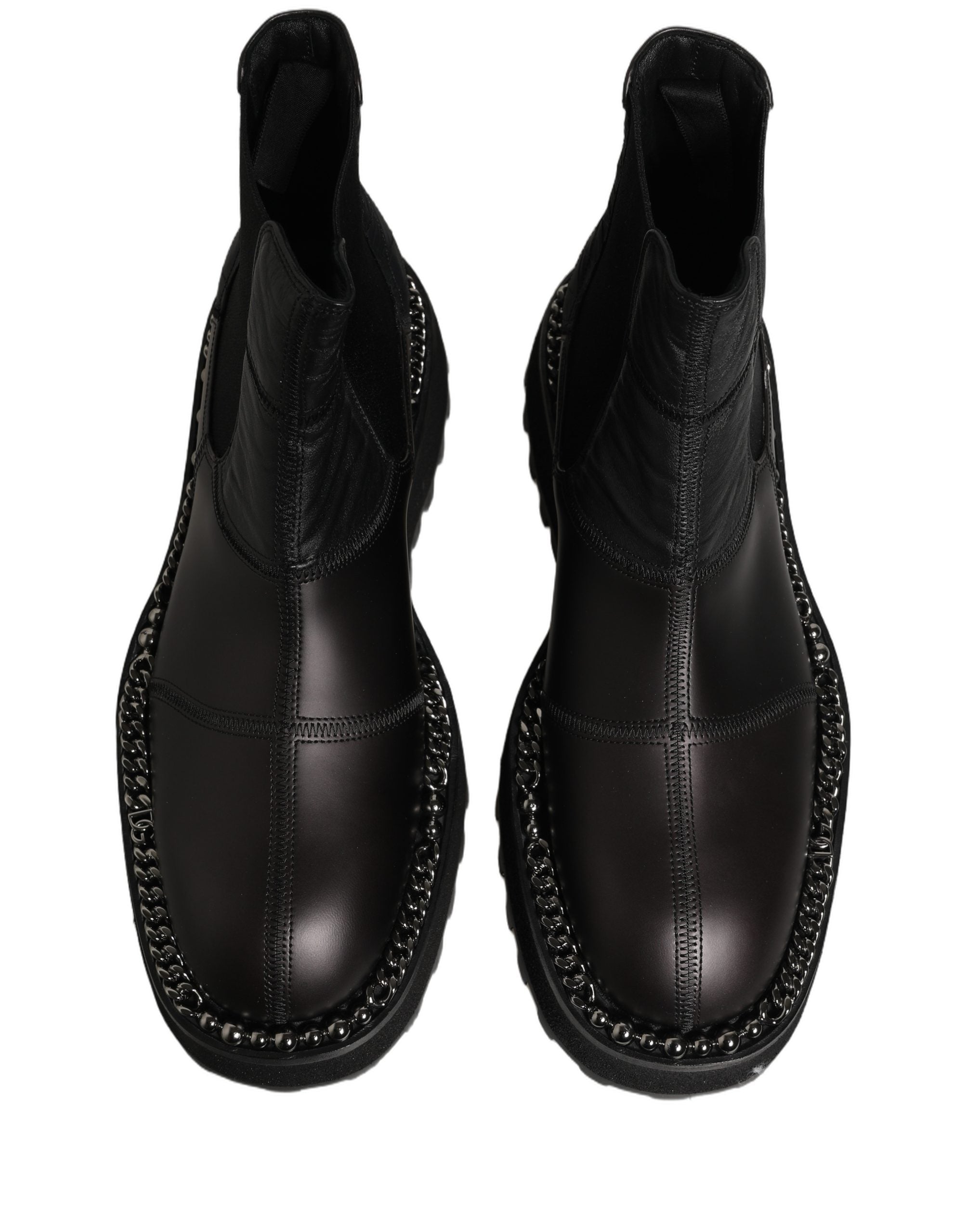 Dolce & Gabbana Schwarze Chelsea Boots aus Leder, Slip-On-Herrenschuhe