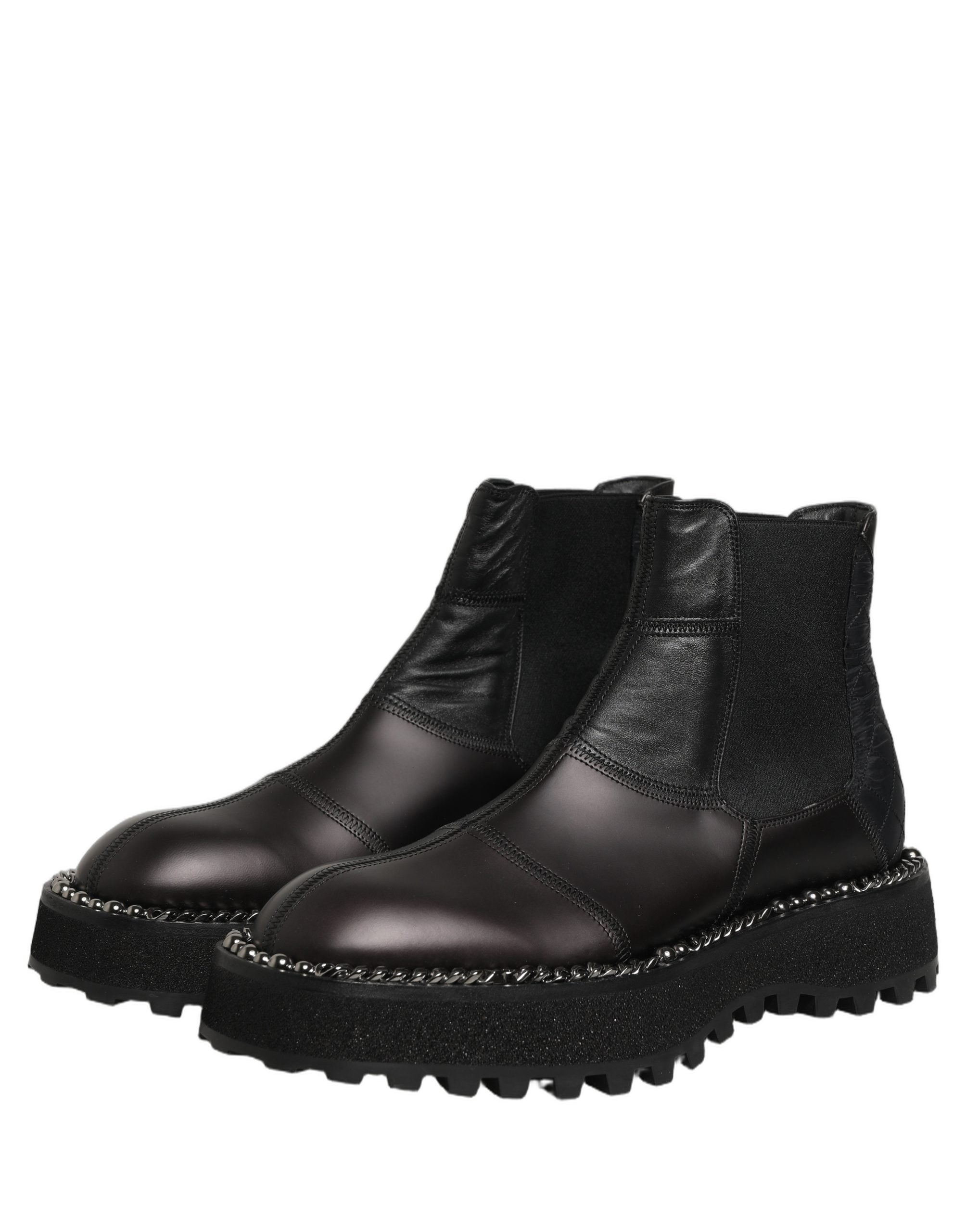Dolce & Gabbana Schwarze Chelsea Boots aus Leder, Slip-On-Herrenschuhe