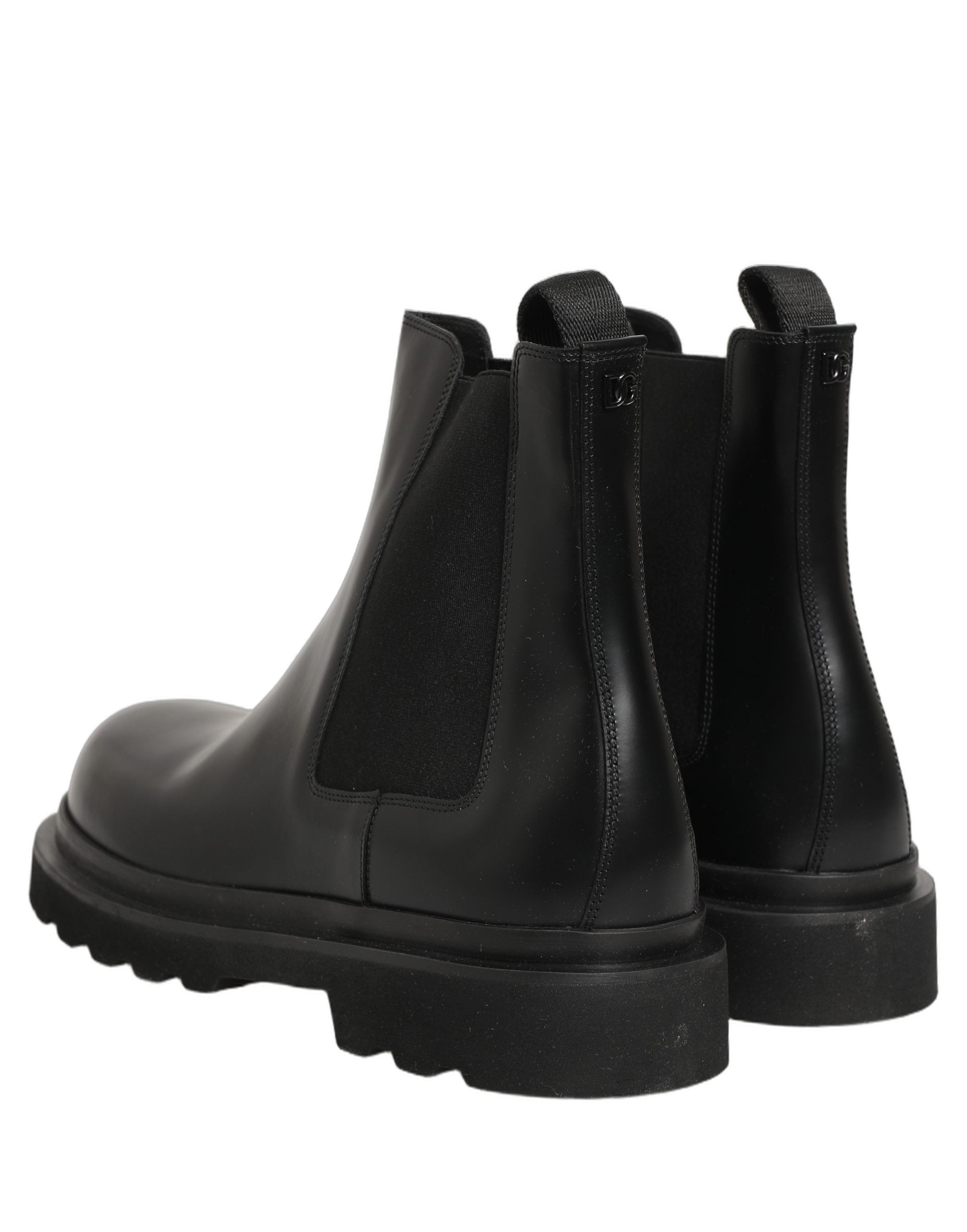 Dolce & Gabbana Schwarze Chelsea Boots aus Leder, Slip-On-Herrenschuhe