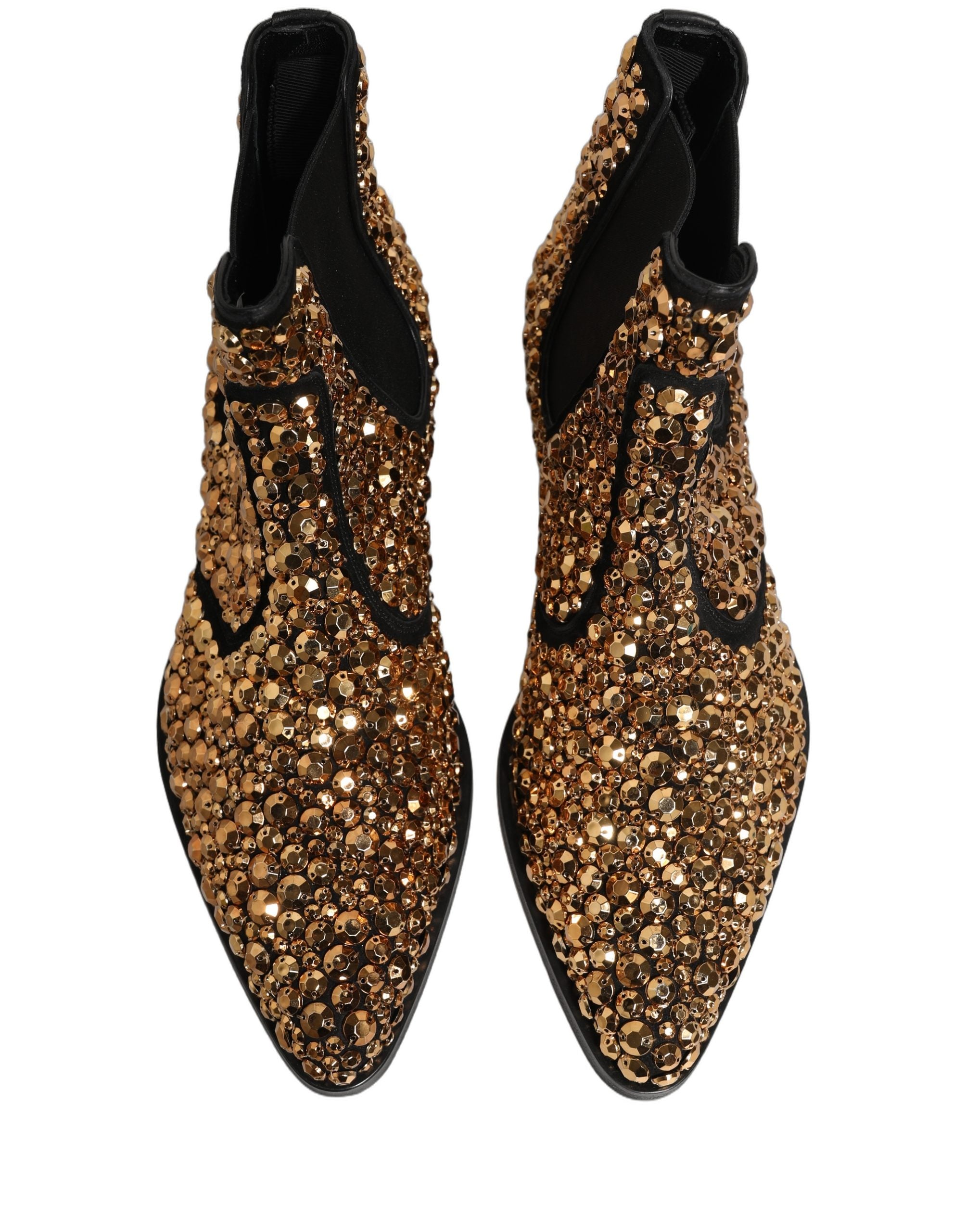 Dolce & Gabbana Chelsea-Ankle Boots mit Goldverzierung