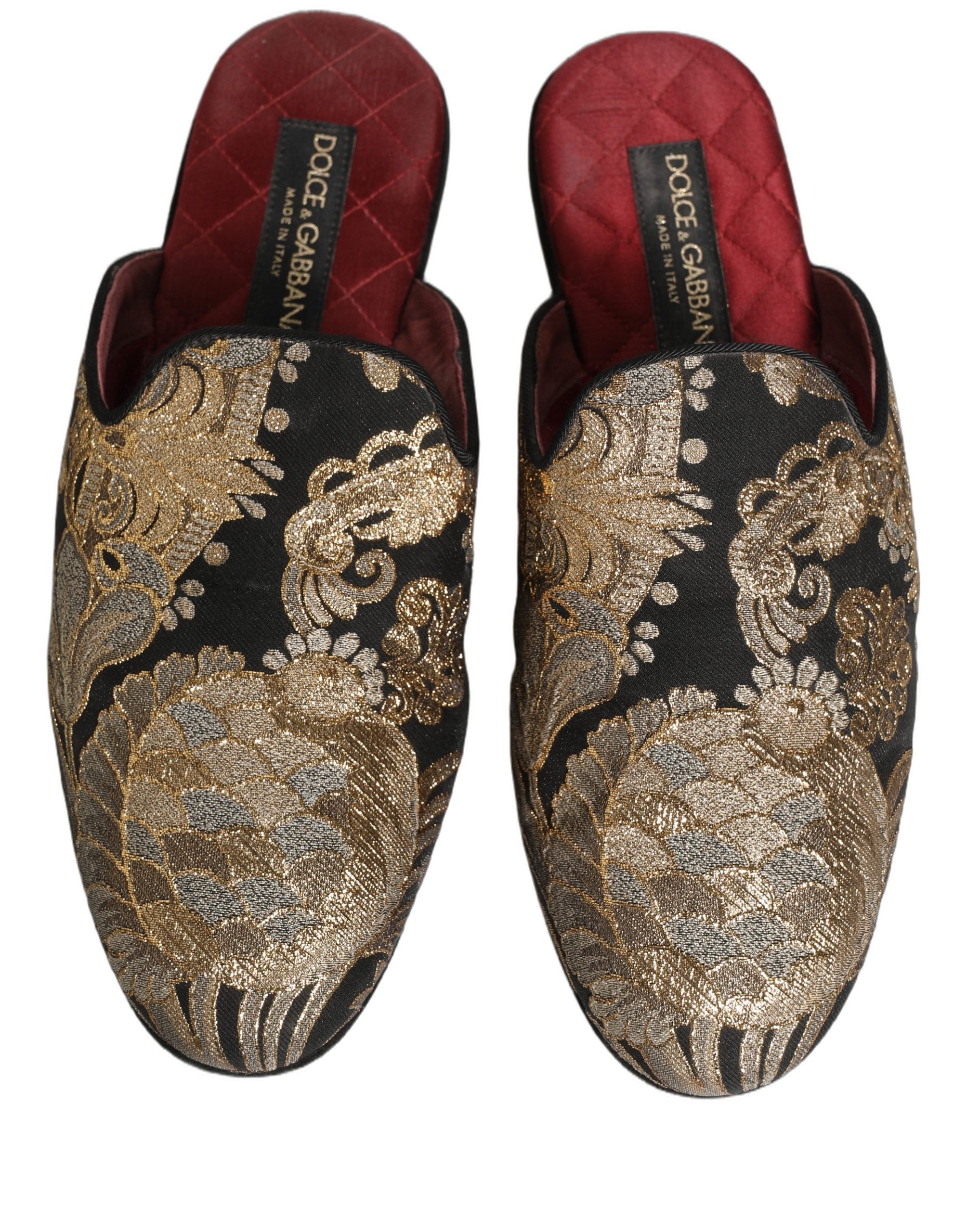 Dolce & Gabbana Schwarze Blumen-Jacquard-Sandalen für Herren