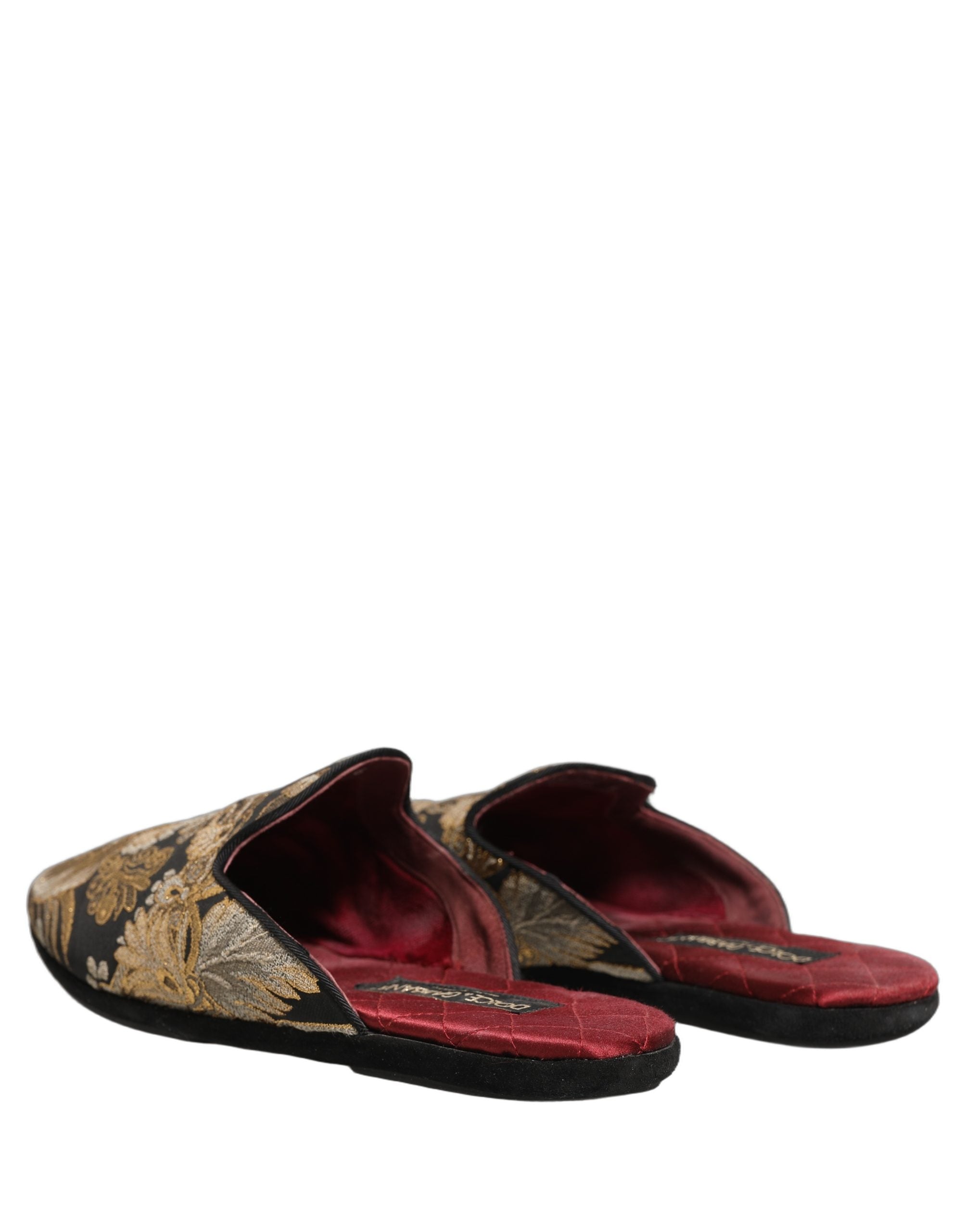 Dolce & Gabbana Schwarze Blumen-Jacquard-Sandalen für Herren