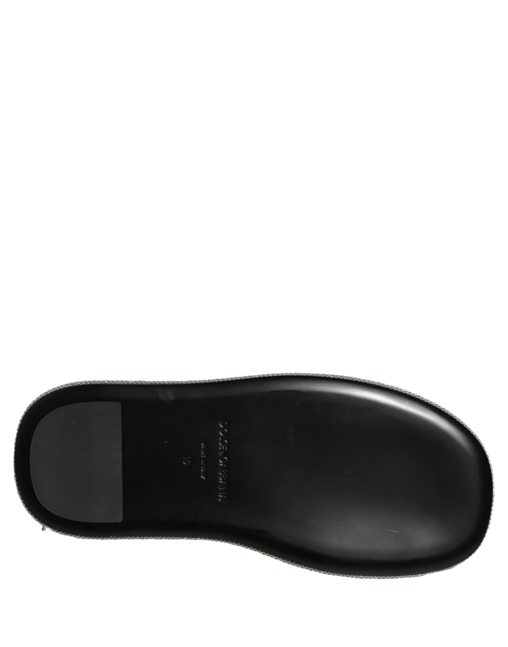 Dolce & Gabbana Schwarze Plateau-Slipper für Herren mit Kristallbesatz