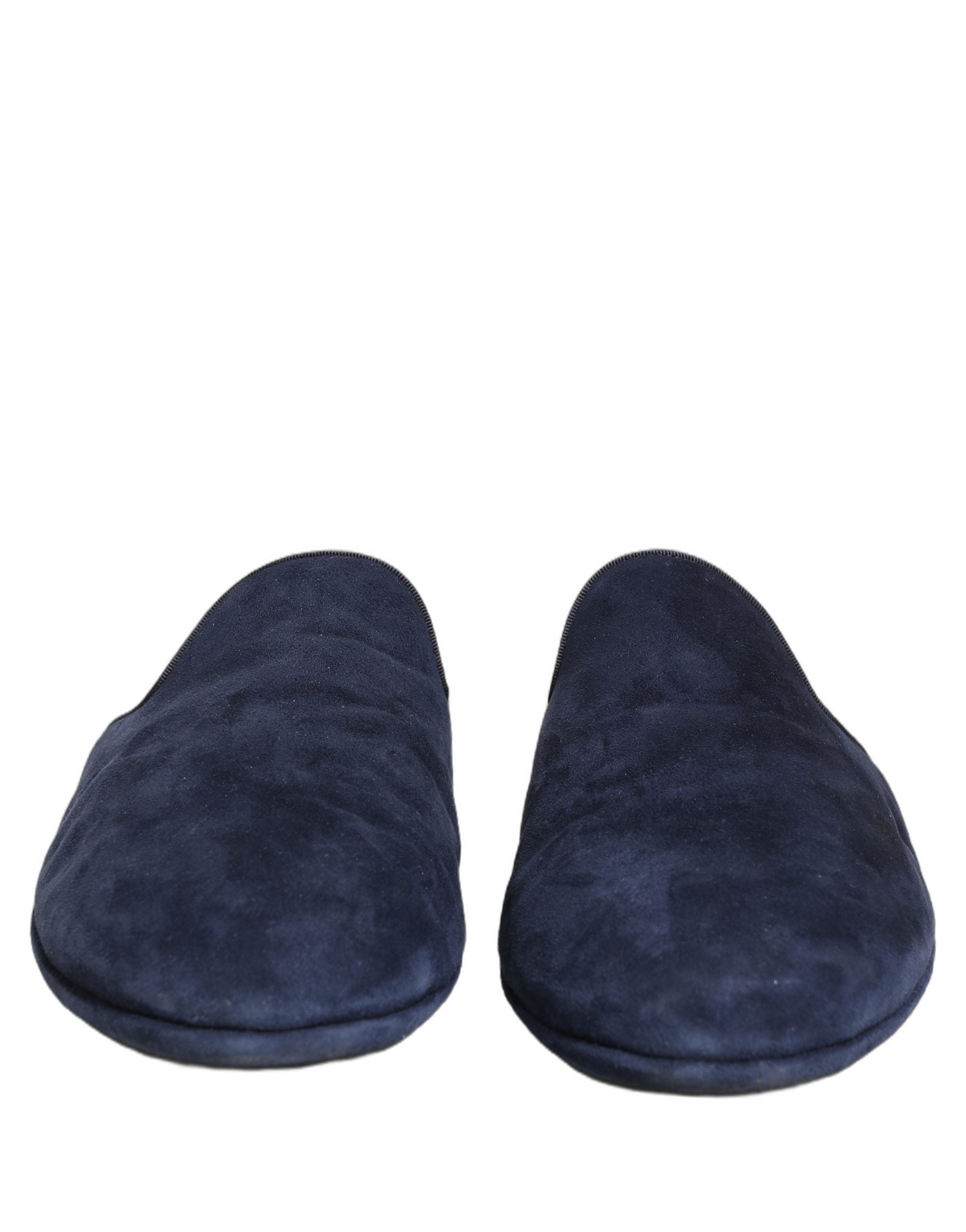 Dolce & Gabbana Blaue Wildleder-Slipper "Slides" für Herren