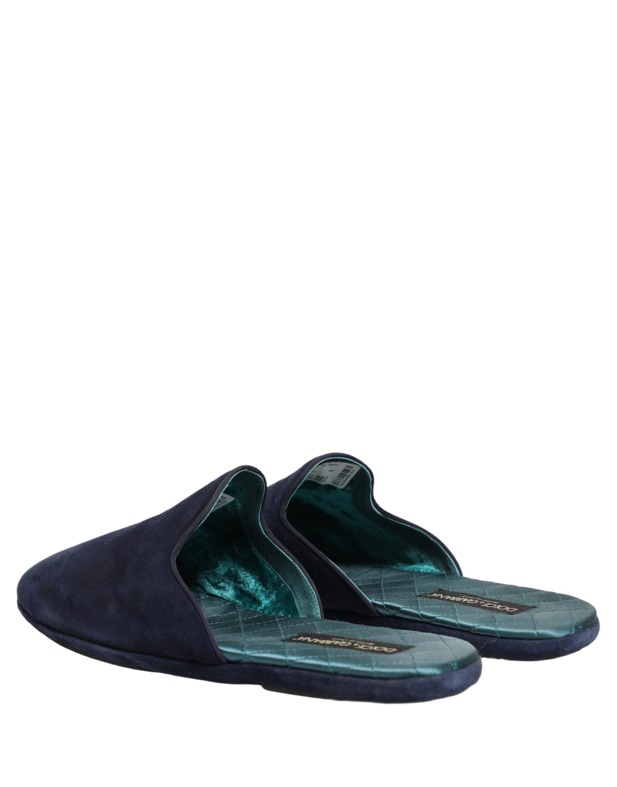 Dolce & Gabbana Blaue Wildleder-Slipper "Slides" für Herren