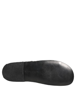 Dolce & Gabbana Schwarze Stoff-Slipper Sandalen Flache Schuhe