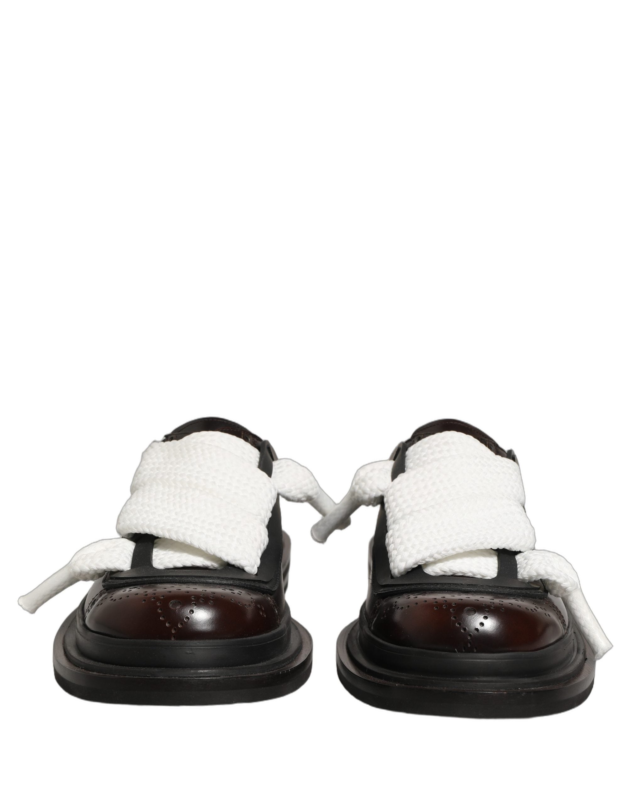 Dolce & Gabbana Braune Leder Pantoletten Herrenschuhe