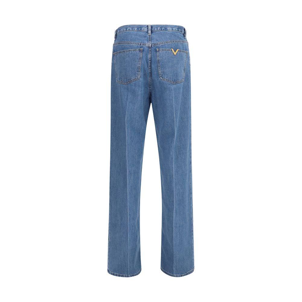 Valentino Garavani Blaue Jeans aus Baumwolle im geraden Schnitt