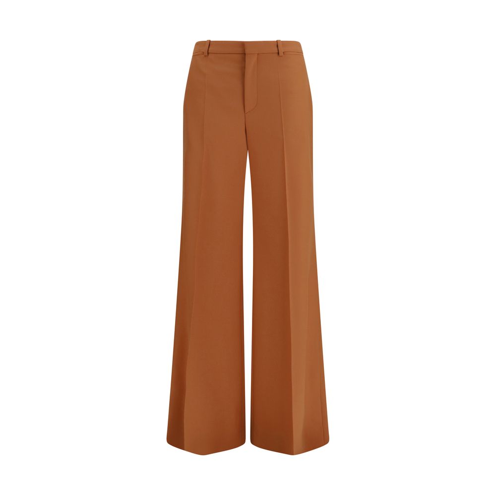 Chloé Orange Baumwollhose mit ausgestelltem Bein