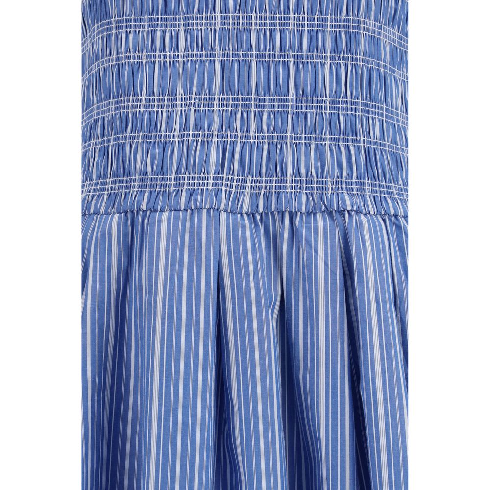 Ganni Blaues Baumwoll-Freizeitkleid