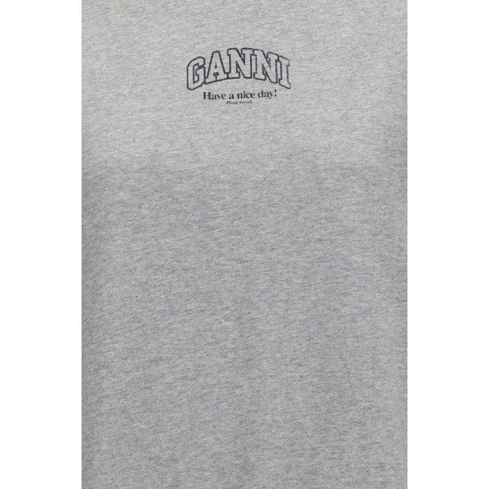 Ganni Grauer Baumwollpullover