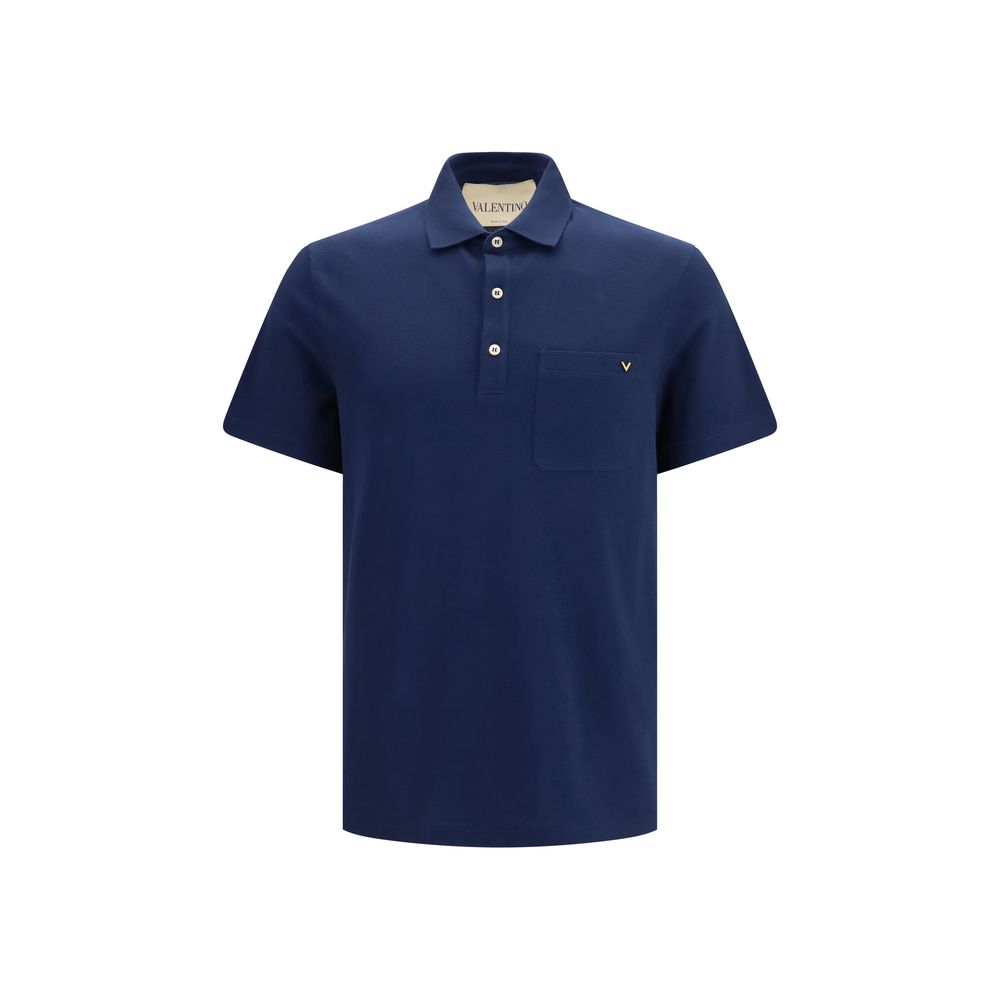 Valentino Garavani Blaues Baumwoll-Polohemd