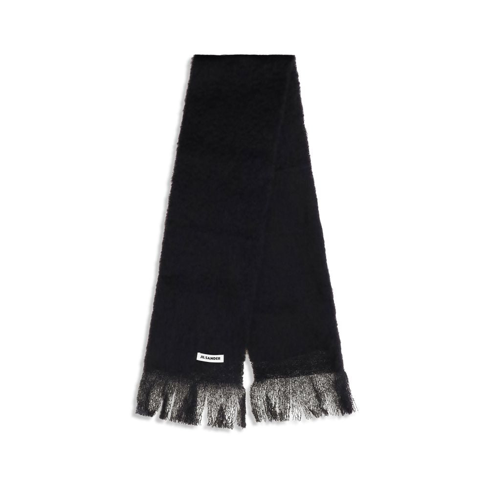 Jil Sander Schal aus schwarzer Wolle Ovis Aries