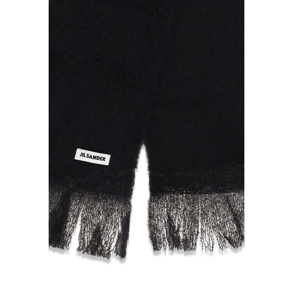 Jil Sander Schal aus schwarzer Wolle Ovis Aries
