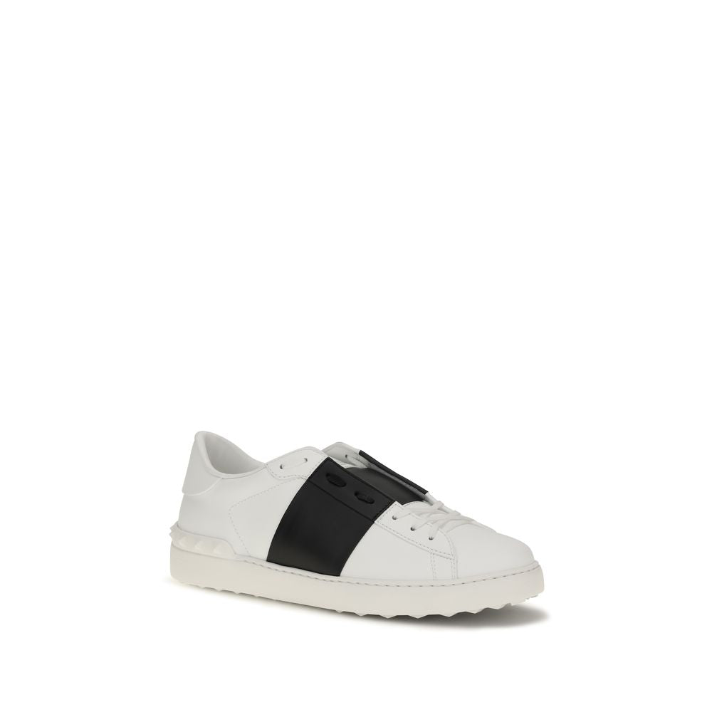 Valentino Garavani Sneakers aus schwarzem und weißem Kalbsleder, Low-Top-Modell