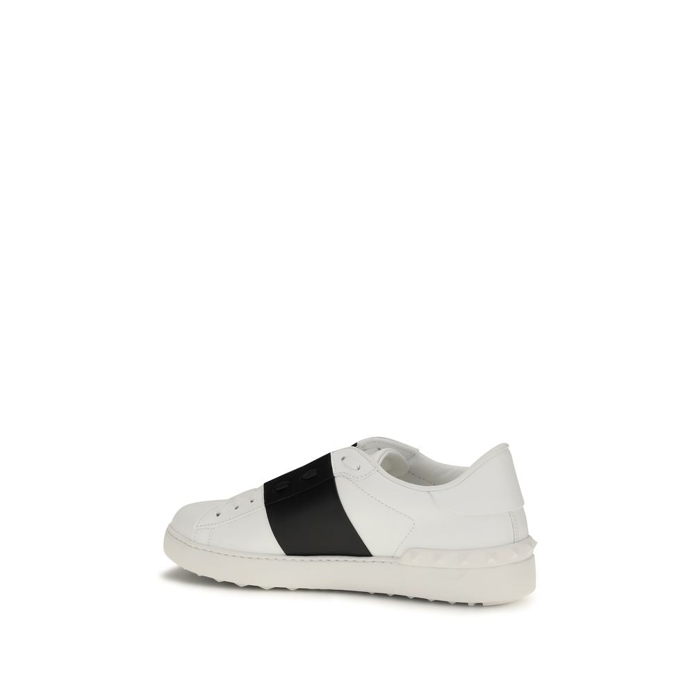 Valentino Garavani Sneakers aus schwarzem und weißem Kalbsleder, Low-Top-Modell
