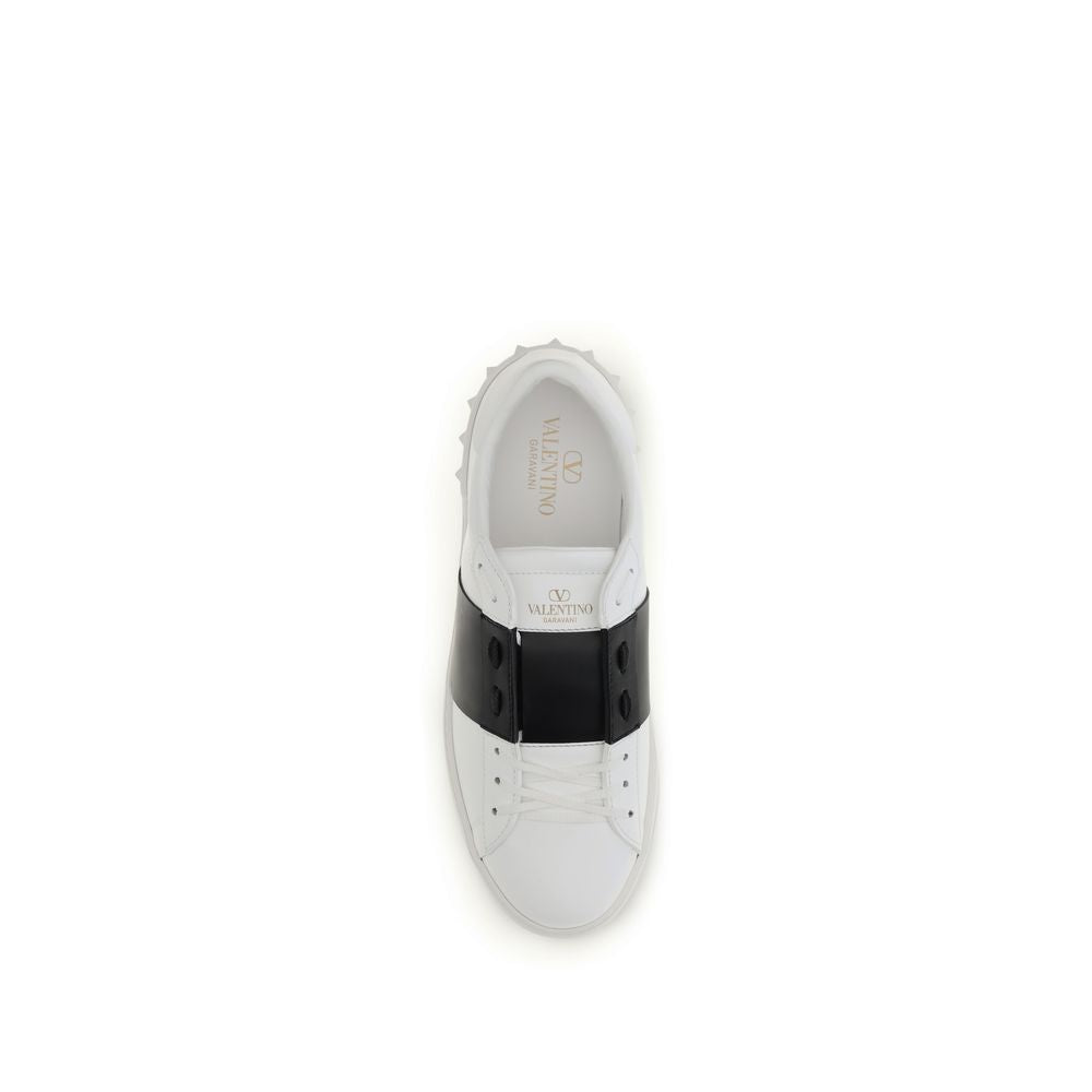 Valentino Garavani Sneakers aus schwarzem und weißem Kalbsleder, Low-Top-Modell