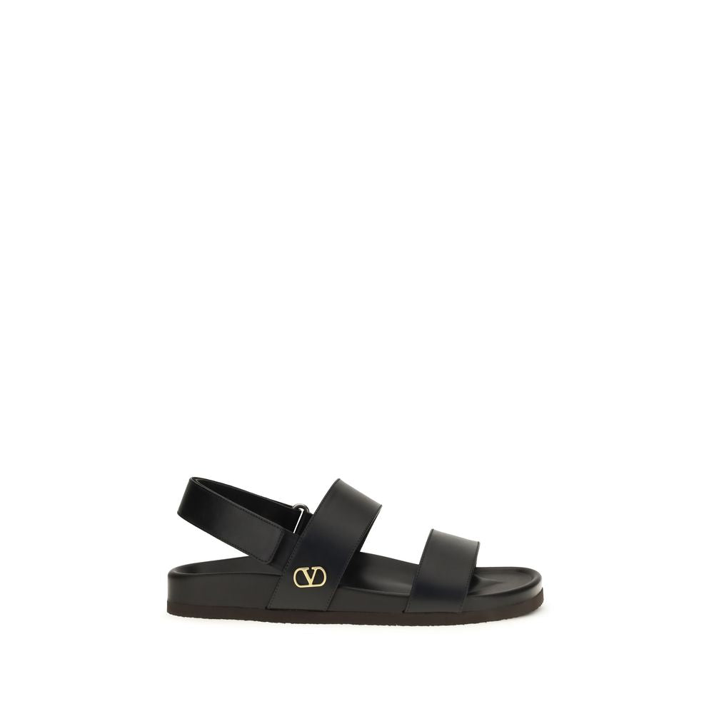 Valentino Garavani Schwarze Bos Taurus Kalbsleder-Sandalen