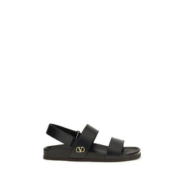 Valentino Garavani Schwarze Bos Taurus Kalbsleder-Sandalen